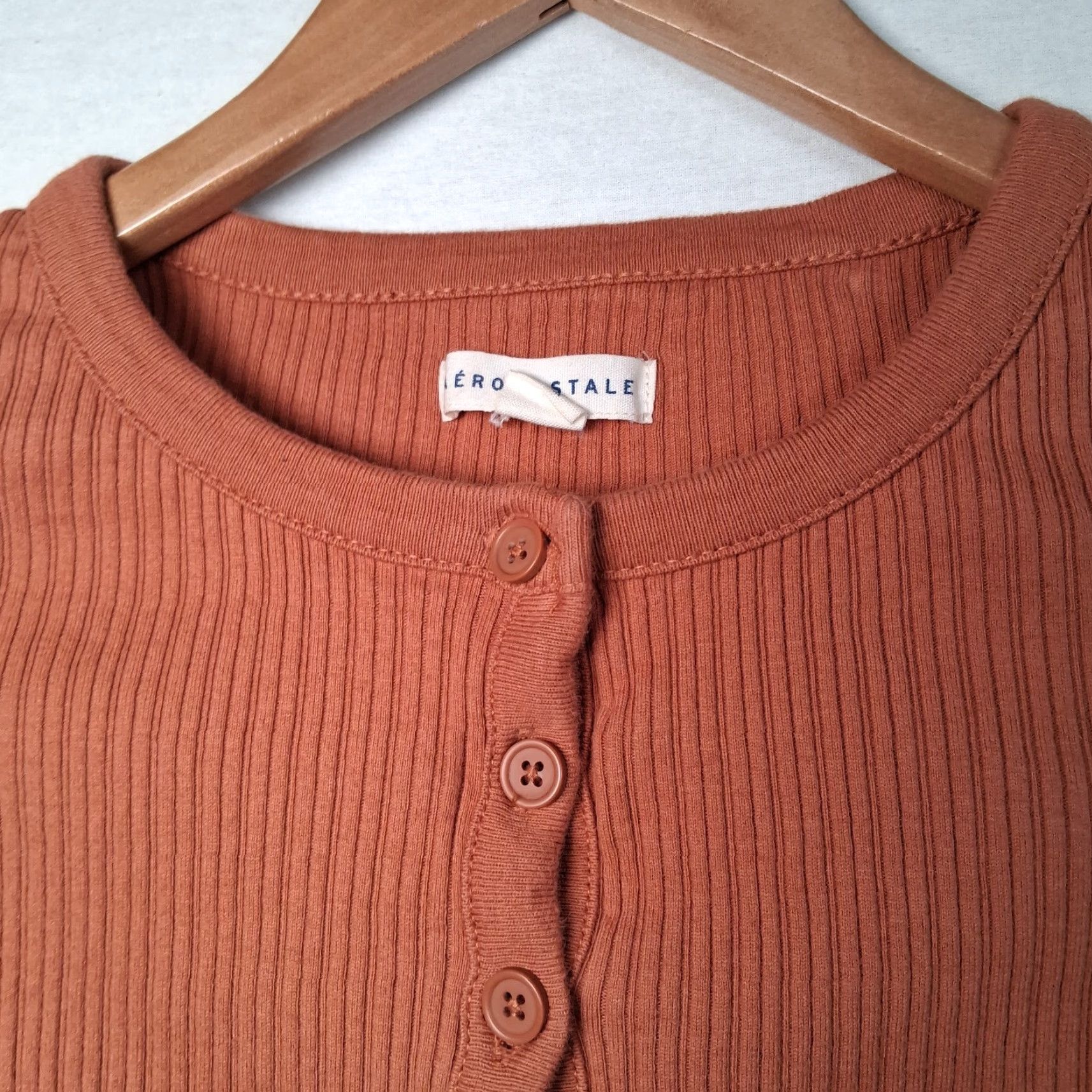 Aeropostale Aeropostale Shirt XS Sienna Crop Top Ribbed Henley Long Sleeve Bella Swan Y2K Womens Size XS / US 0-2 / IT 36-38 - 5 Thumbnail