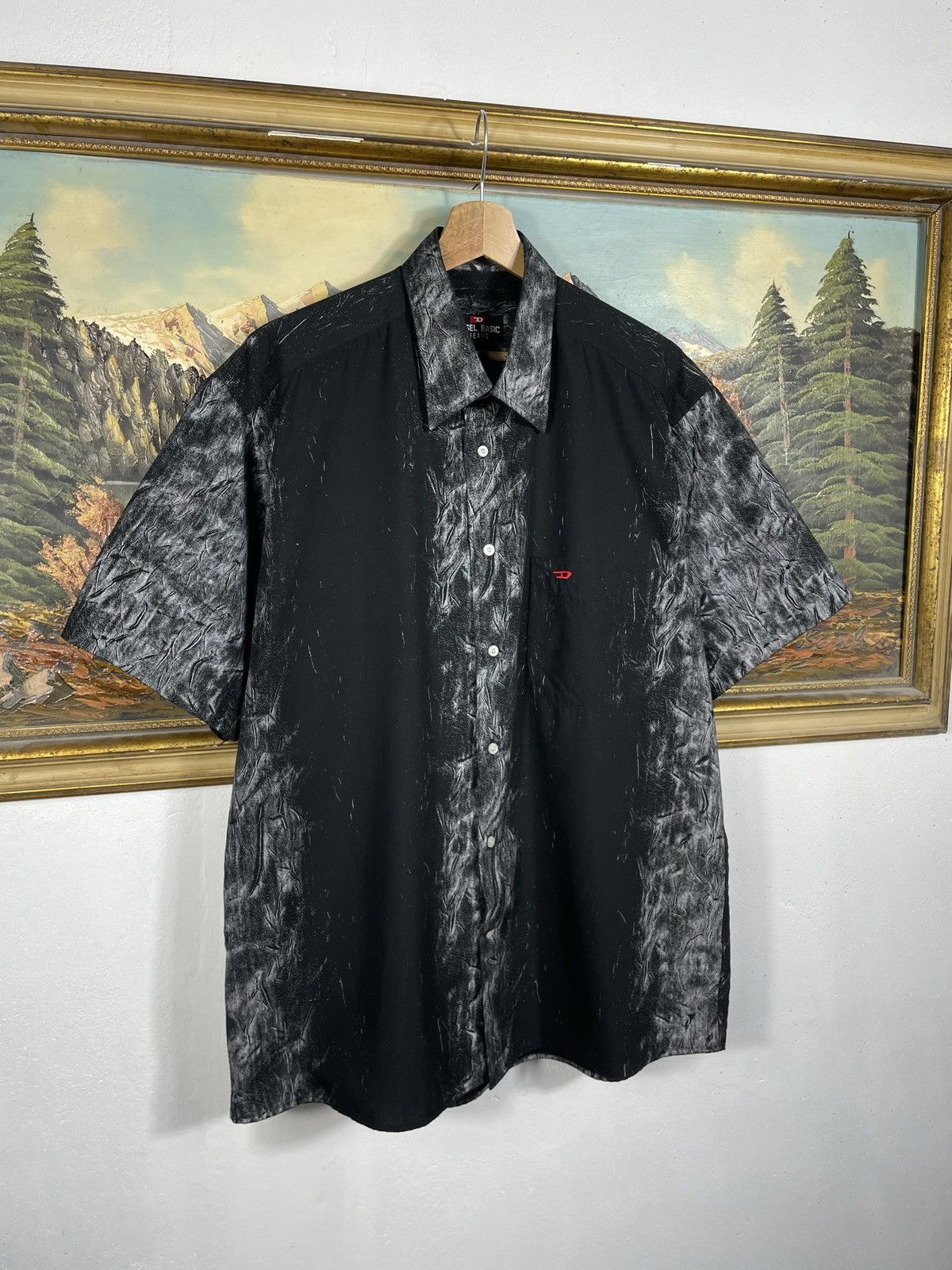Diesel × Vintage Diesel Vintsge Y2k Black Shirt Avant Garde Opium Affliction Size US L / EU 52-54 / 3 - 4 Thumbnail