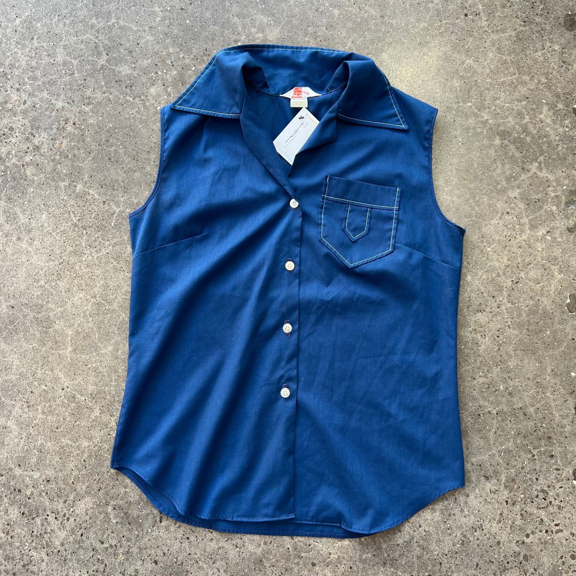 Vintage Vintage 90s Sleeveless Button Up Collar Shirt Size M / US 6-8 / IT 42-44 - 2 Thumbnail