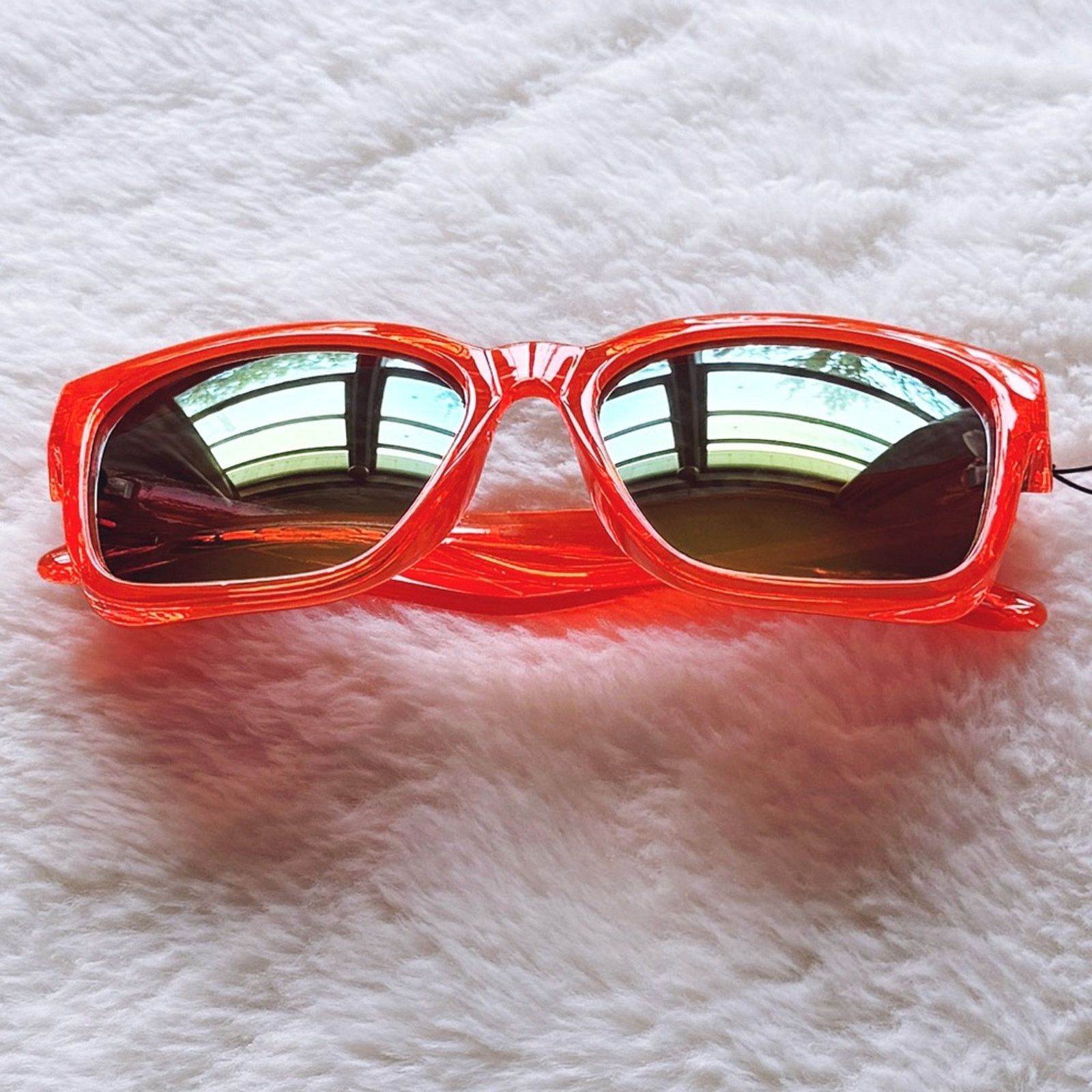 Other Cerise Bright Orange Mirrored Sunglasses Size ONE SIZE - 3 Thumbnail