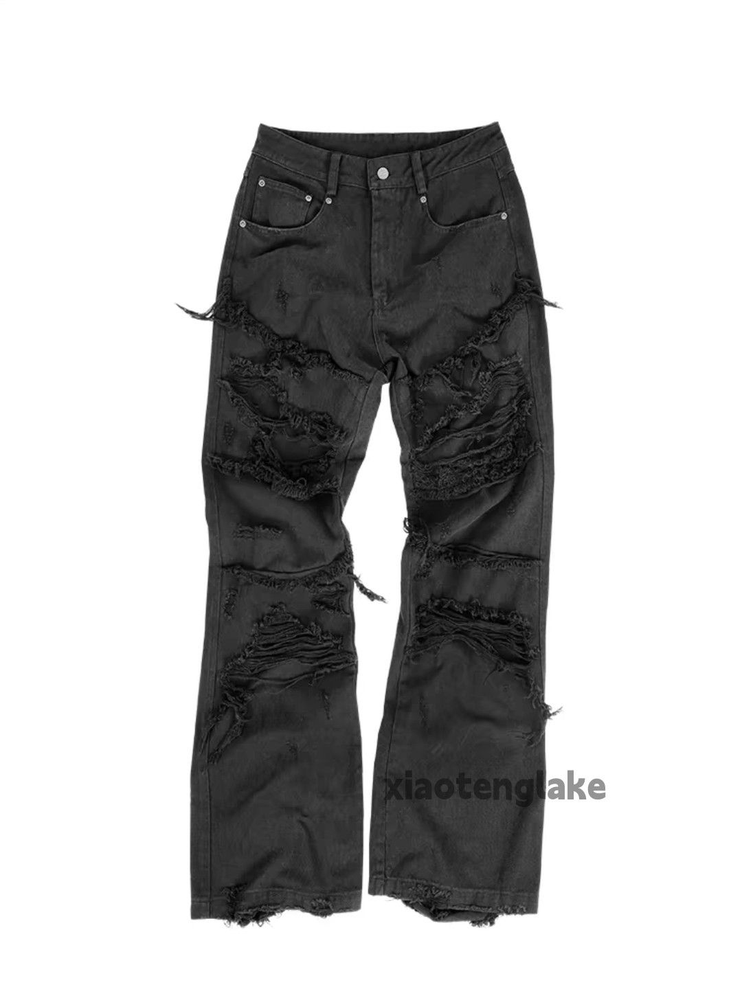 Jean × Vintage washed faded punk grunge flared damaged ripped jeans Size US 30 / EU 46 - 1 Thumbnail