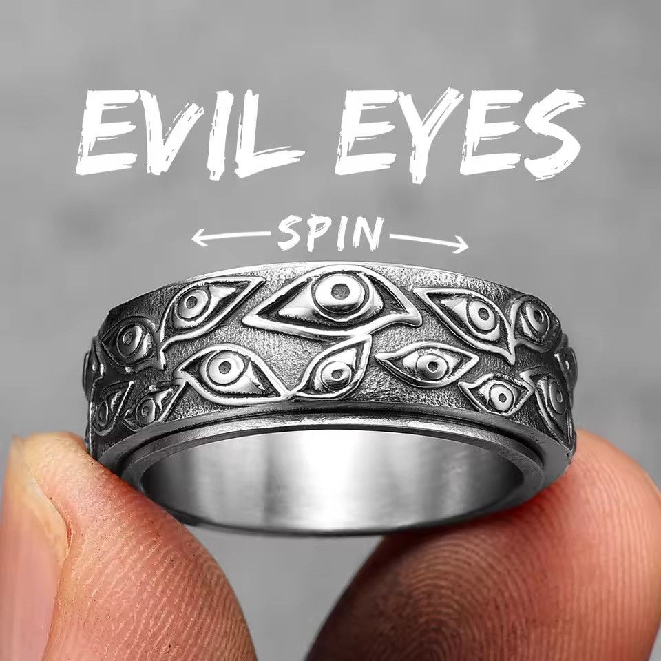 Jewelry "All-Seeing Eyes" Gothic Band Ring (Size 6-13) Size ONE SIZE - 1 Thumbnail