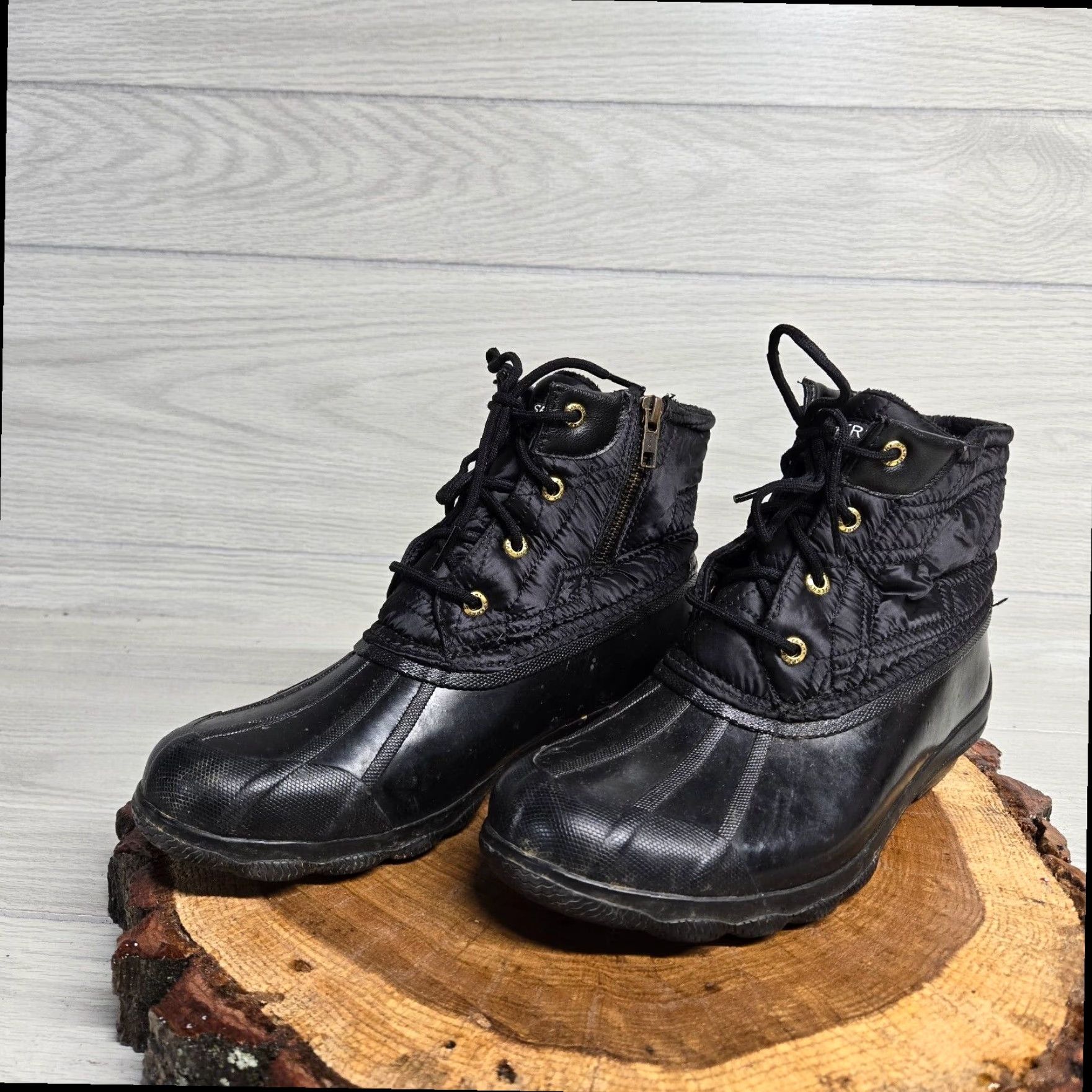Sperry Sperry Women's Duck Boots Black Quilted Nylon Size 8 Size US 8 / IT 38 - 2 Thumbnail