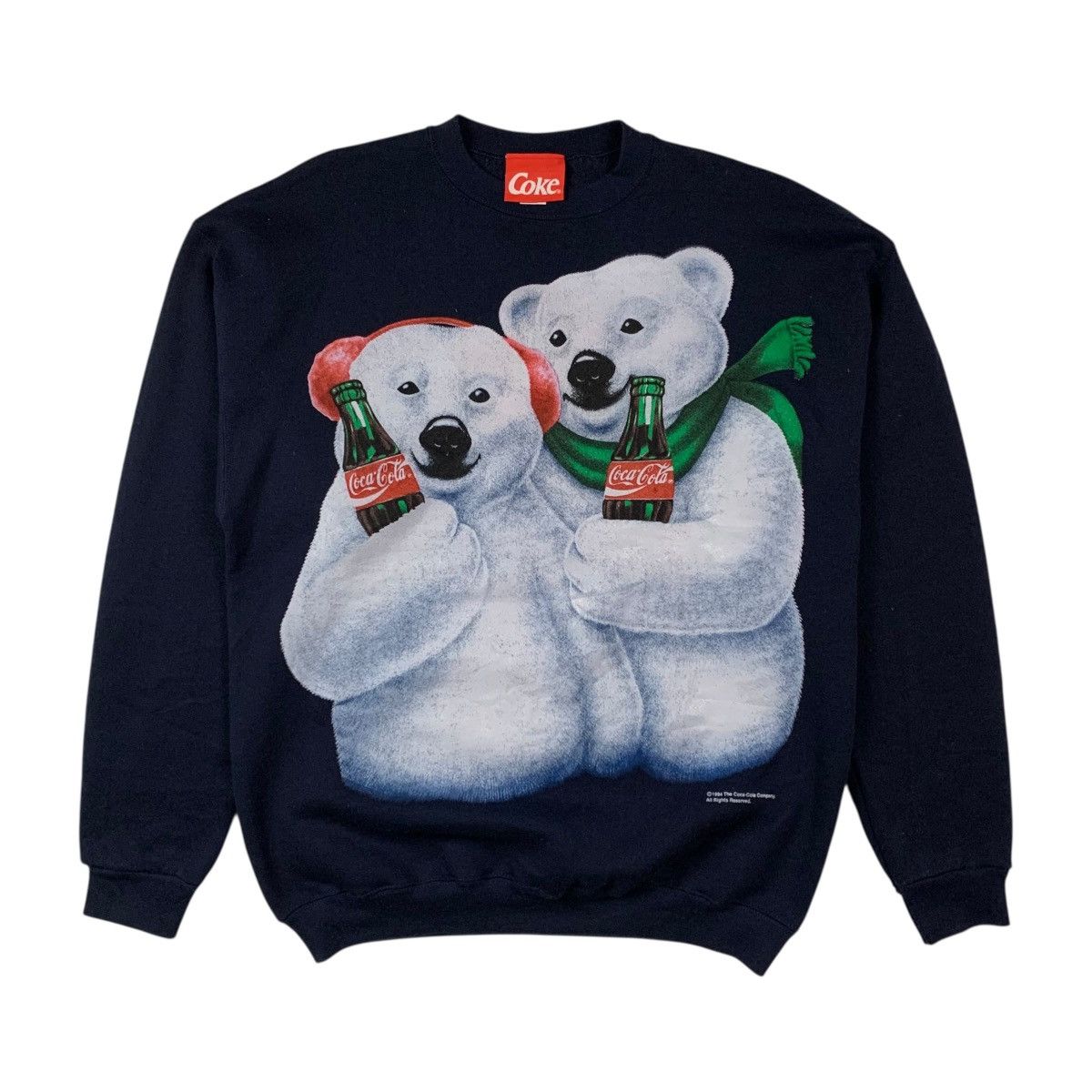 Coca Cola × Vintage 1994 Coca-Cola Bear Biglogo Sweater Size US L / EU 52-54 / 3 - 1 Thumbnail