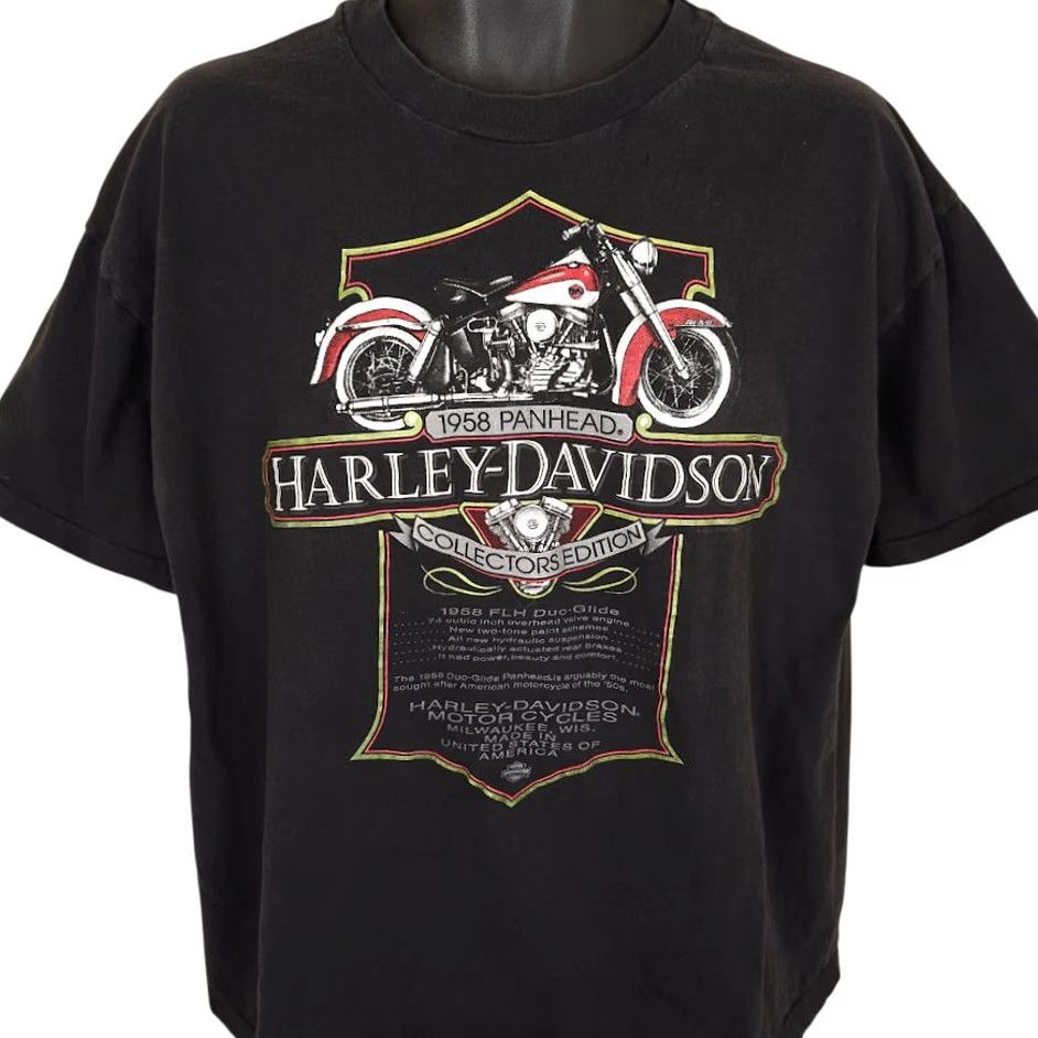 Harley Davidson VINTAGE Harley-Davidson T Shirt Mens XL Black 90s Panhead Honolulu USA Harley-Davidson Mens XL Black 90s Panhead Honolulu USA Size US XL / EU 56 / 4 - 2 Thumbnail