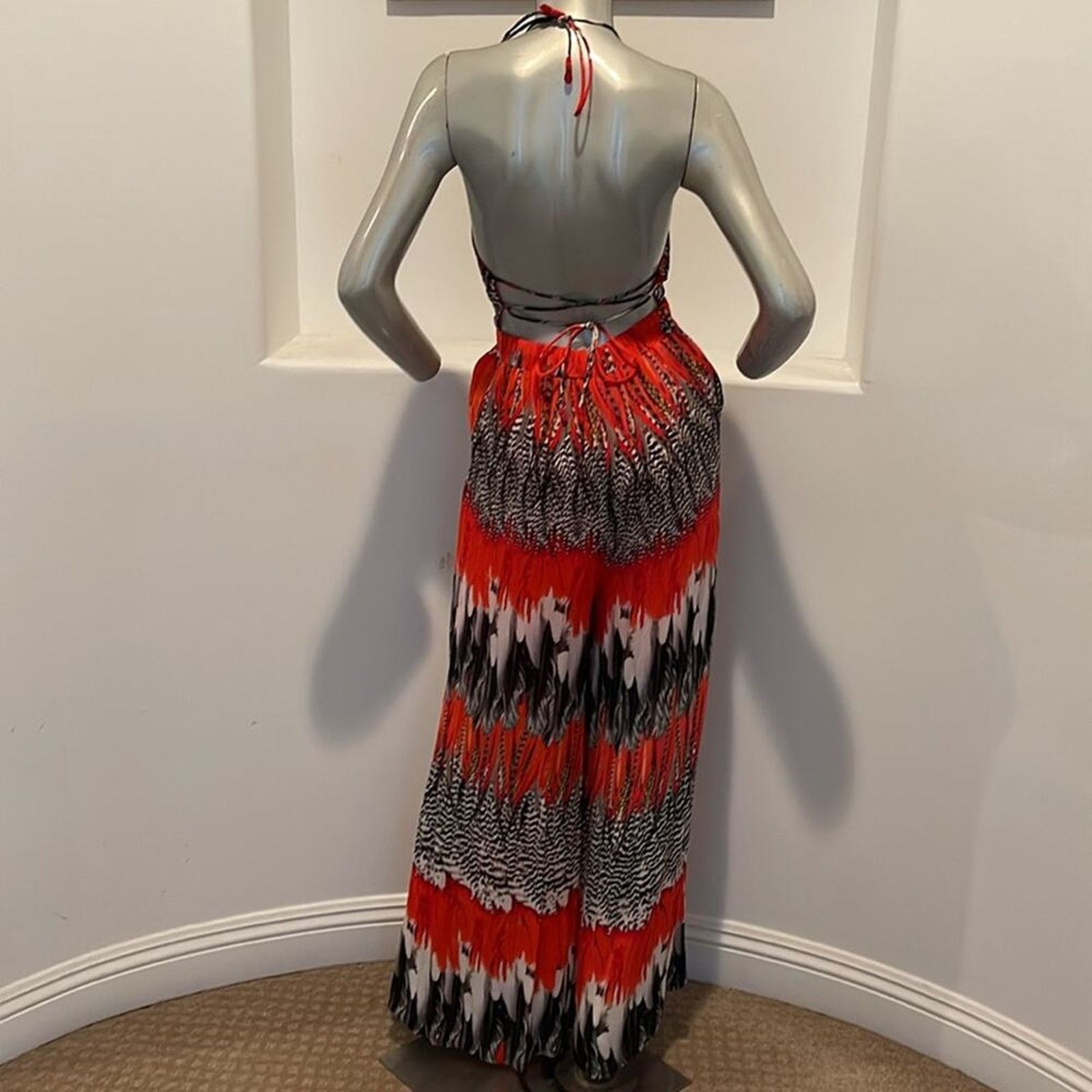 Other Shahida Parides Woodpecker Red Multi Palazzo Jumpsuit Size S Size 27" / US 4 / IT 40 - 3 Thumbnail