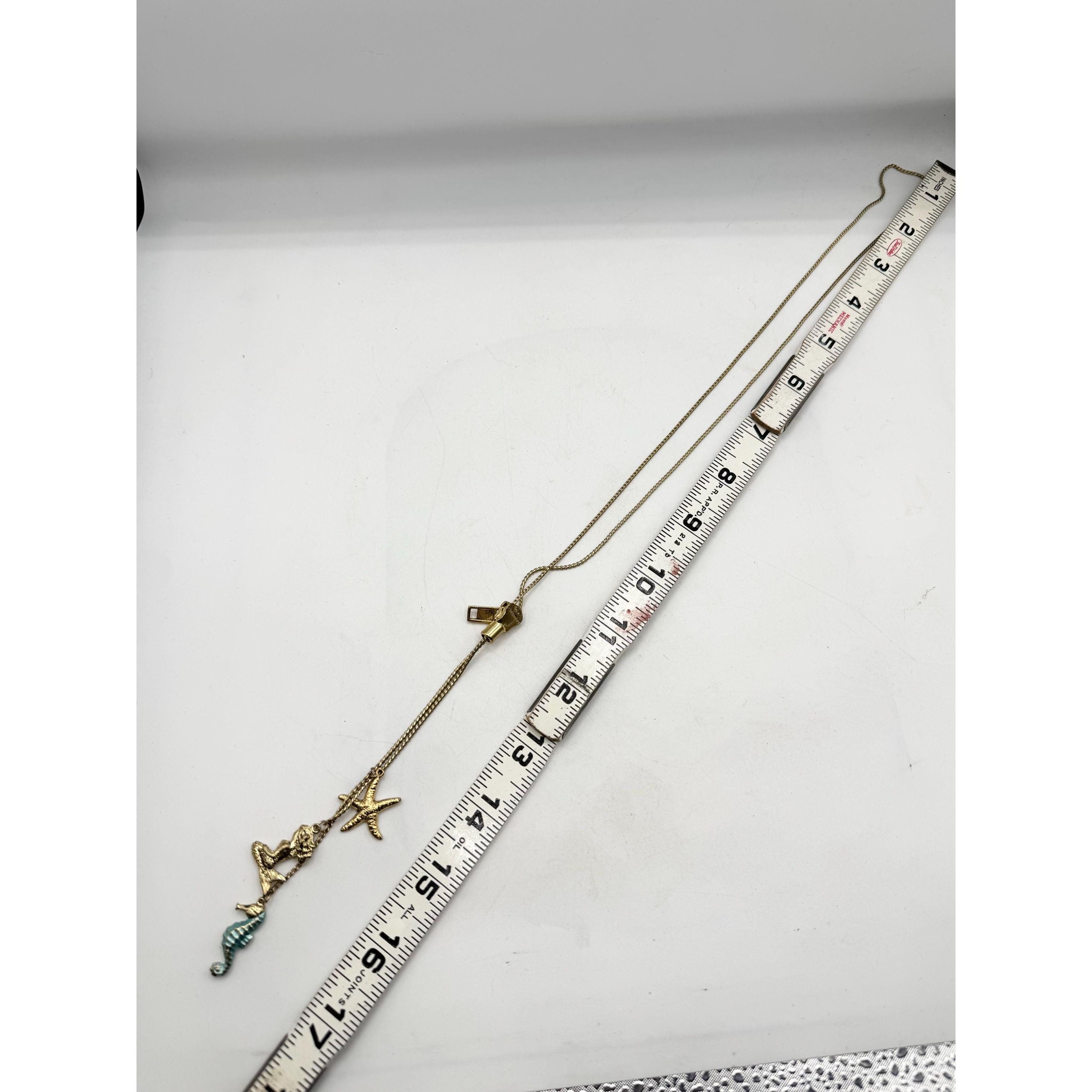 Other Vintage mermaid, starfish, enamel seahorse zipper necklace Size ONE SIZE - 7 Thumbnail