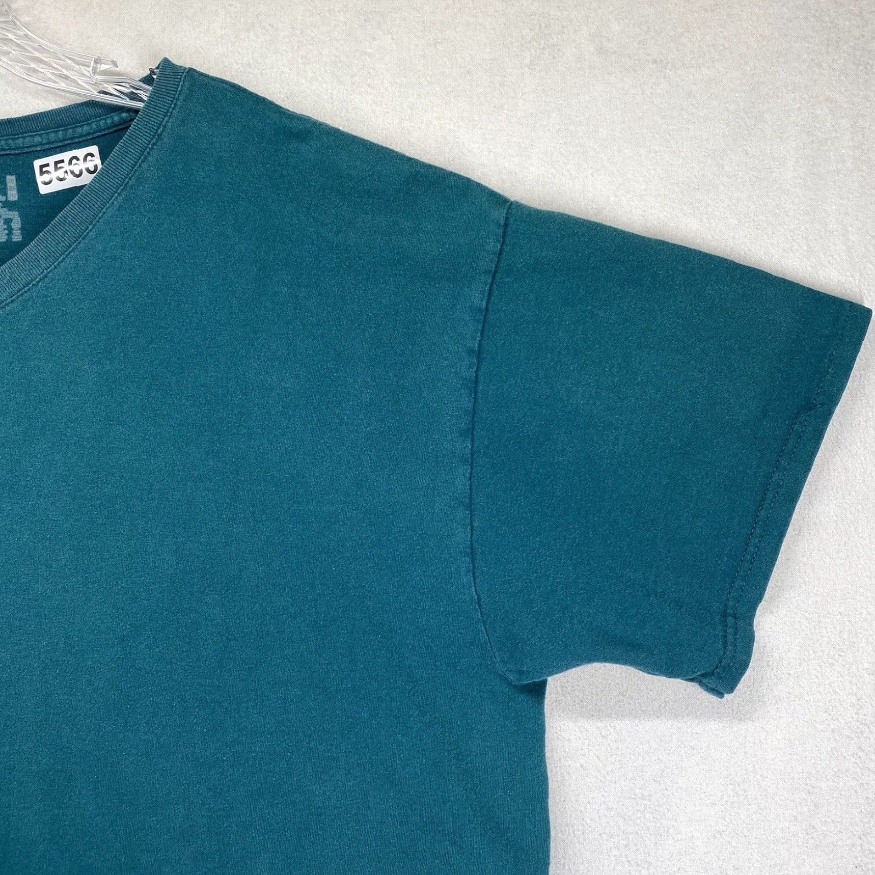 Vintage VINTAGE Blank Teal T-Shirt XL Cotton Knit V-Neck Short Sleeve 90s Grunge Stitch Mens Size US XL / EU 56 / 4 - 6 Thumbnail