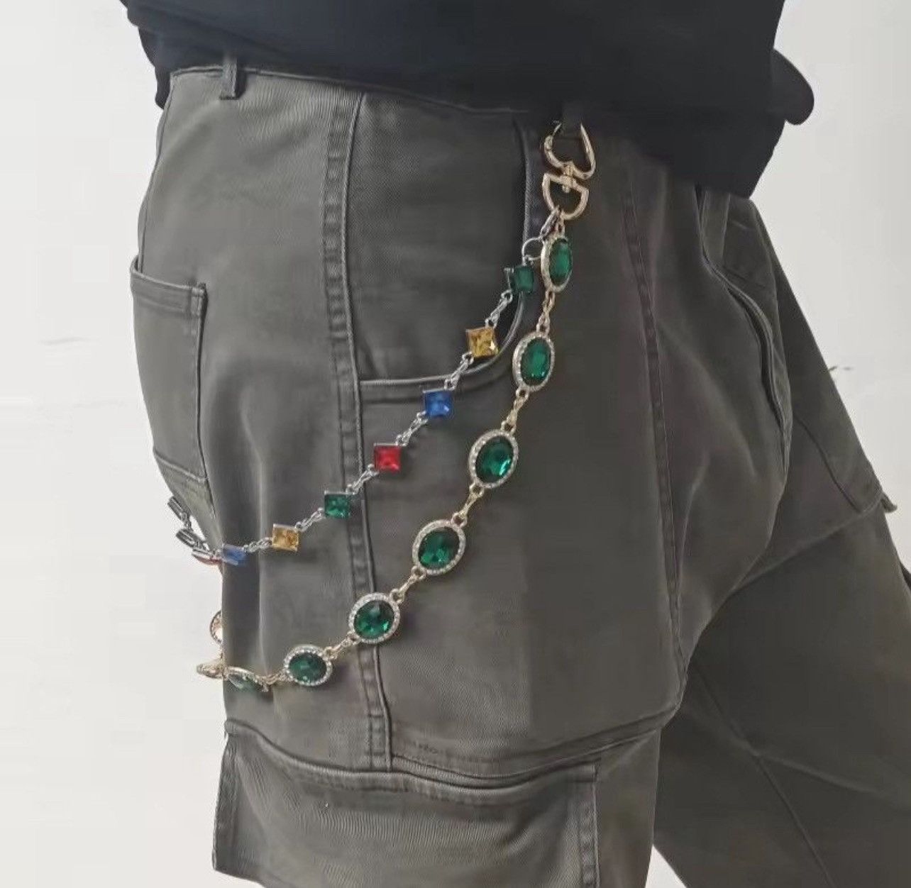 Jewelry retro agate colourful pants chain Size ONE SIZE - 1 Thumbnail