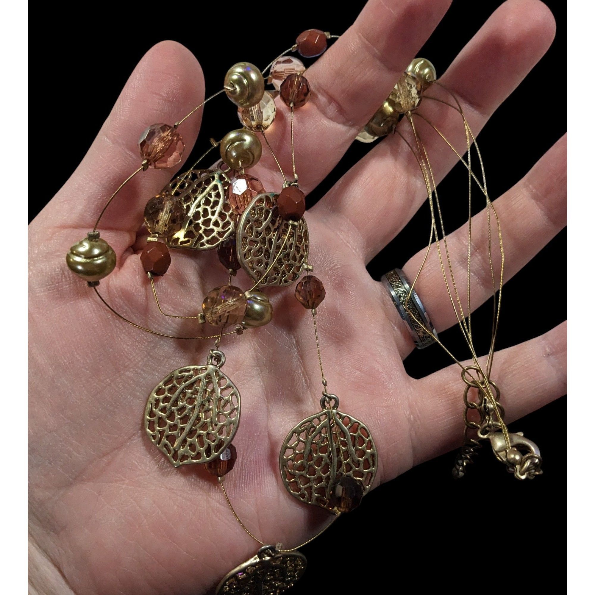 Other Bohemian Gold Tone Multilayer Charm And Beaded Necklace Size ONE SIZE - 3 Thumbnail