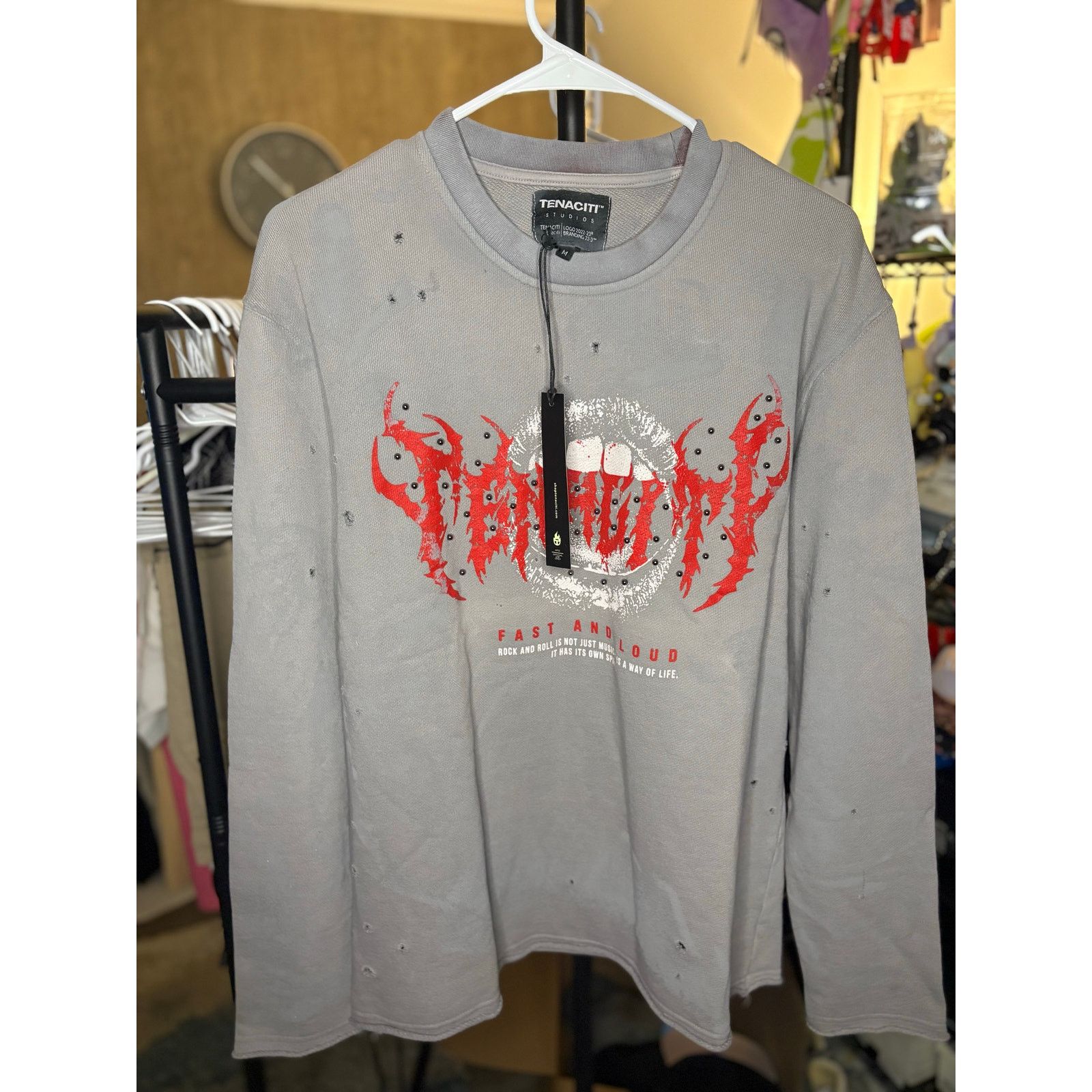 Other NWT Sz. M - Tenaciti Crew Neck Sweatshirt (Gray/Red) Size US M / EU 48-50 / 2 - 1 Thumbnail