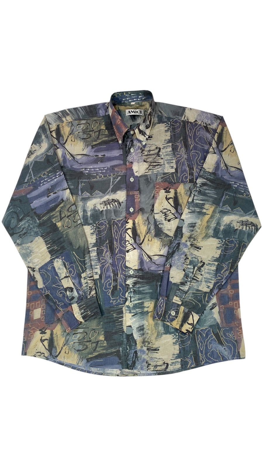 Vintage 🔥LASTDROP🔥 Vintage 80s 90s Abstract Party Festival Shirt Size US L / EU 52-54 / 3 - 1 Thumbnail