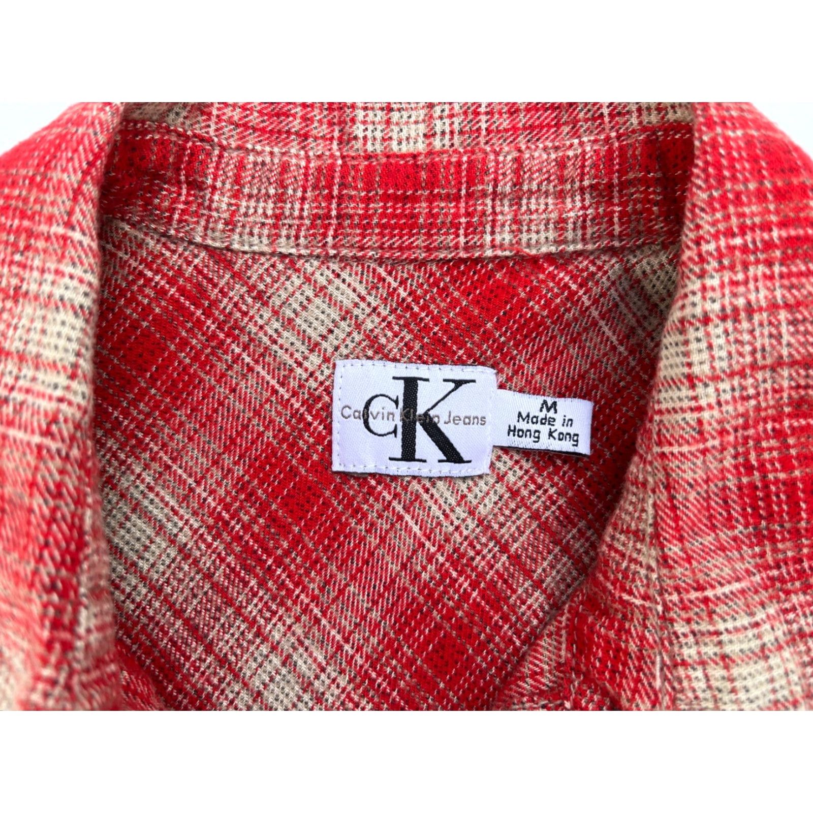 Calvin Klein VINTAGE Calvin Klein Women's Pearl Snap Western Shirt Plaid Sz M Red 90s with Pockets Size M / US 6-8 / IT 42-44 - 5 Thumbnail