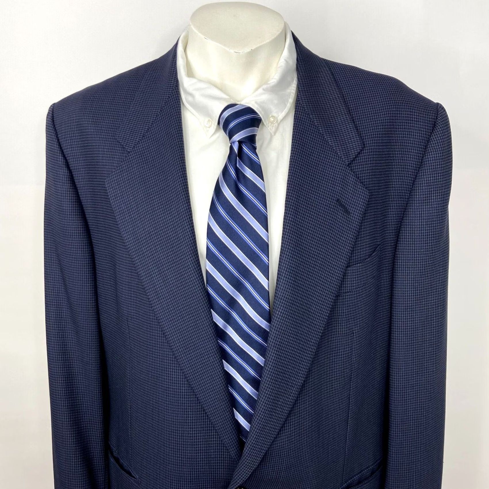 Pal Zileri Pal Zileri CERRUTI ITALY 54 Wool Blend One Button Houndstooth Sport Suit Coat Shirt? Size 54R - 2 Thumbnail