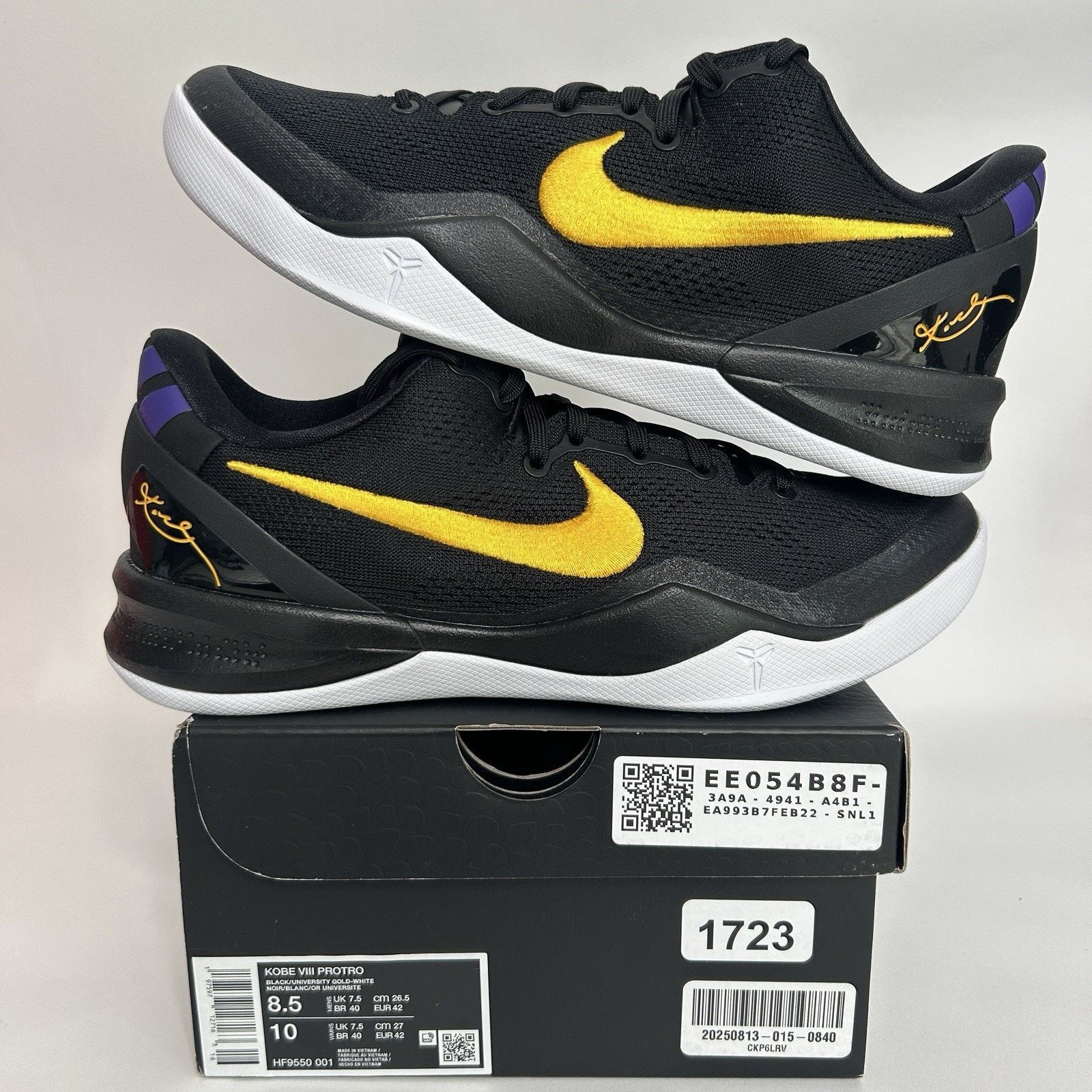 Nike Nike Kobe 8 Protro “Lakers Away” HF9550-001 Size US 8.5 / EU 41-42 - 1 Thumbnail