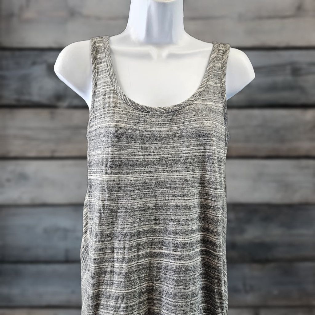 Loft VINTAGE? No. Ann Taylor LOFT Dress Womens Gray Cotton Pockets Scoop Neck Short Length Size M Casual Tank Dress Womens Medium Gray Cotton Pockets Size M / US 6-8 / IT 42-44 - 1 Thumbnail