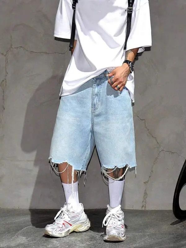 Jean Koyama x Rina Korean style ripped light jeans shorts jorts Size US 30 / EU 46 - 4 Thumbnail