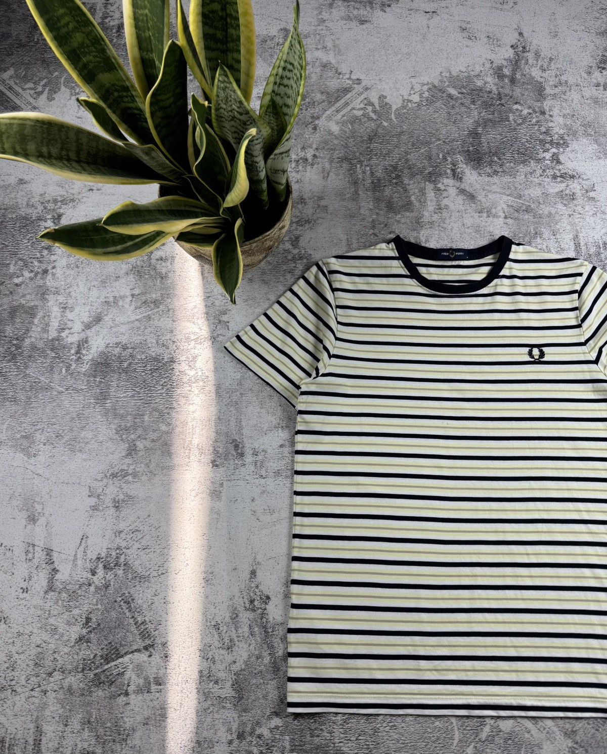 Fred Perry Fred Perry Men’s M Striped Yellow Blue Cotton Basic Jersey T Shirt Tee Shirt Size US M / EU 48-50 / 2 - 2 Thumbnail