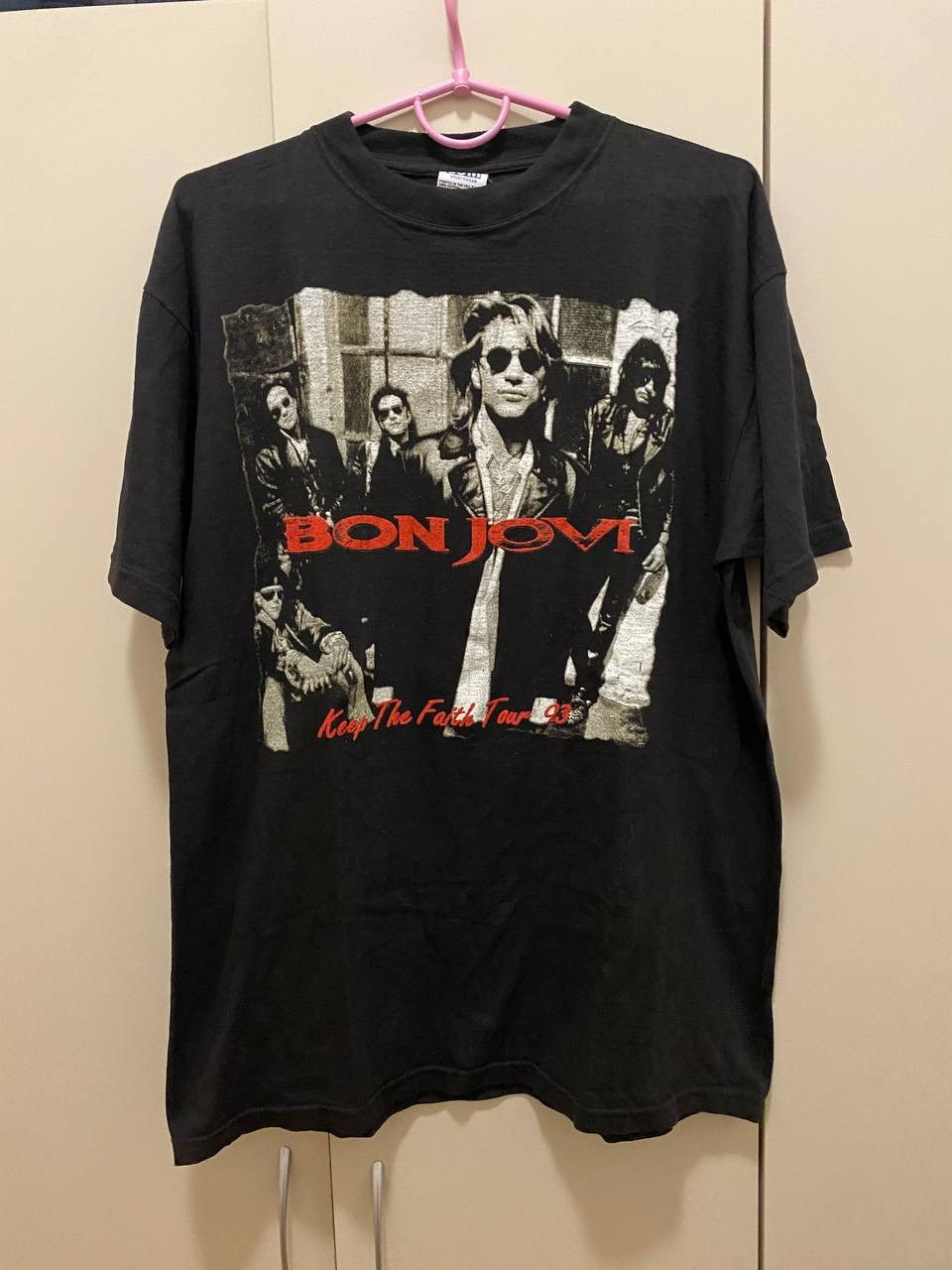 Band Tees × Bon Jovi × Vintage 1992 Vintage Bon Jovi Shirt Single Stitch Vintage Tour Size US XL / EU 56 / 4 - 1 Thumbnail