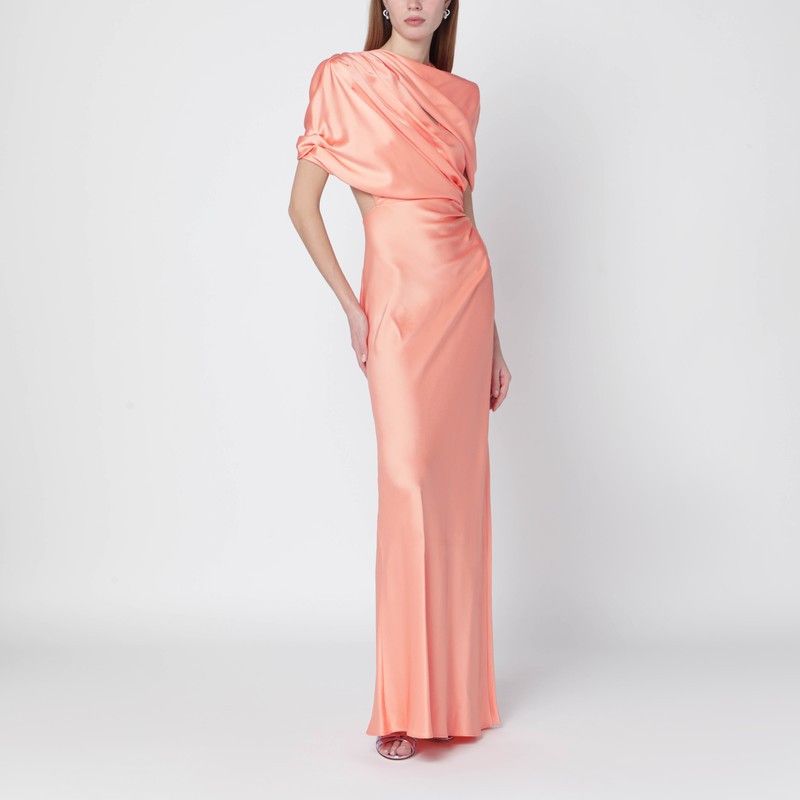 Stella Mccartney Pink Shiny Satin Maxi Dress