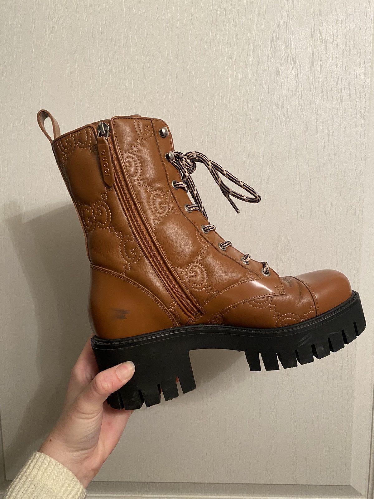 Gucci Gucci Matelasse Quilted GG Logo Combat Boots Size US 7 / IT 37 - 9 Thumbnail