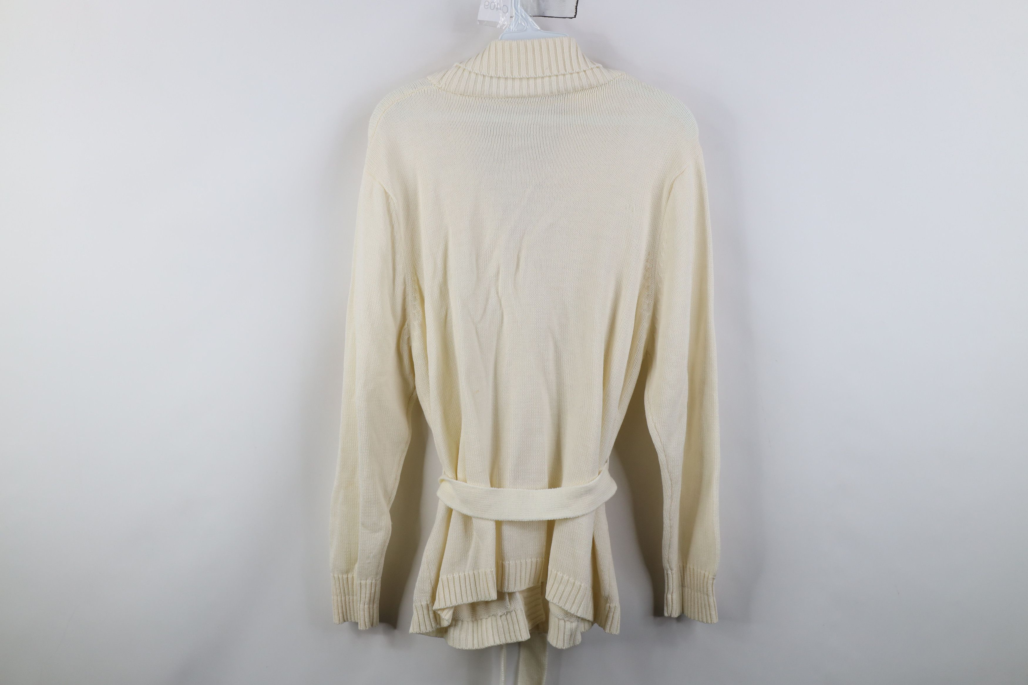Vintage Vintage 70s Streetwear Belted Knit Shawl Cardigan Sweater Size M / US 6-8 / IT 42-44 - 12 Thumbnail