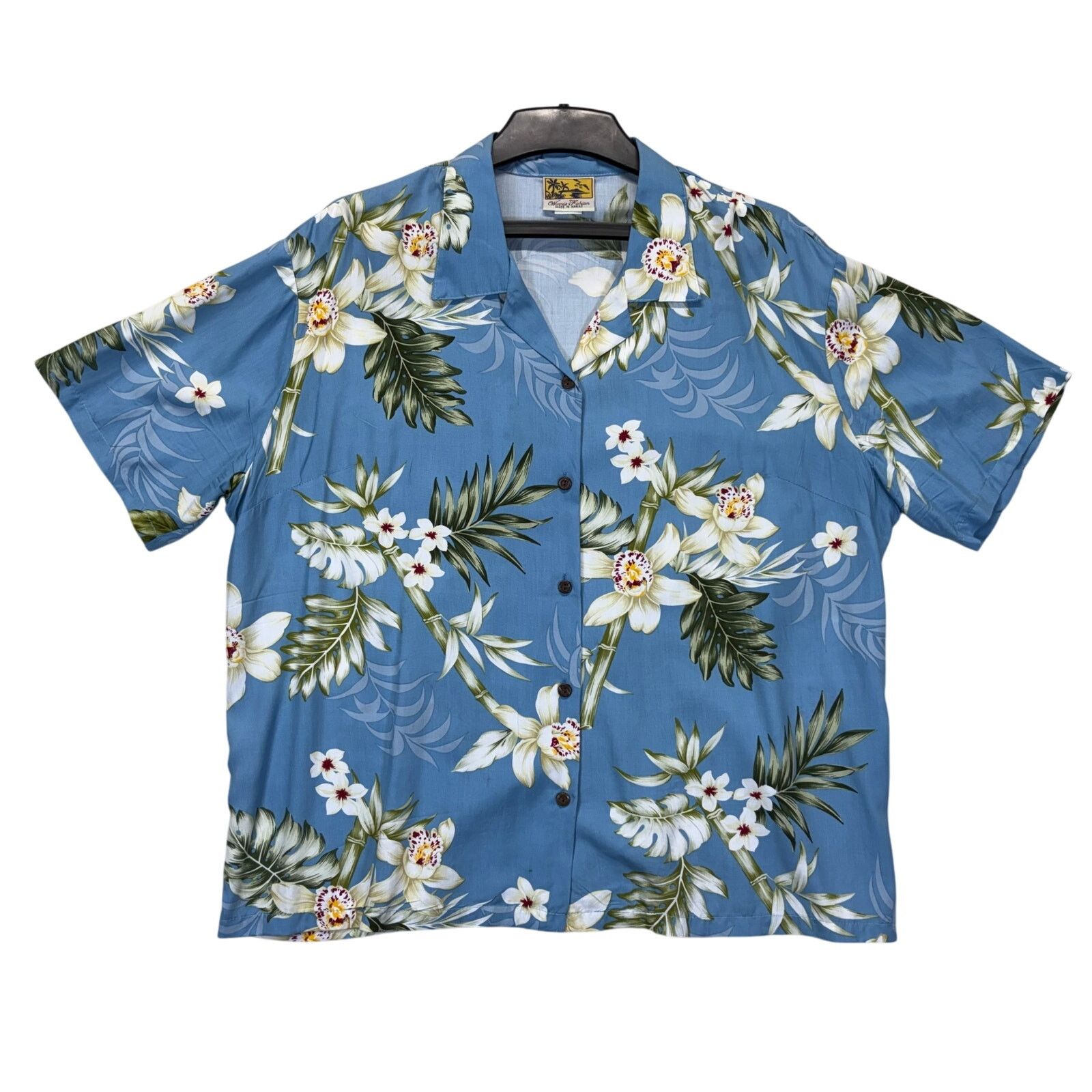 The Unbranded Brand Winnie Fashion Hawaii Men’s Aloha Shirt Blue Floral Rayon XL Size US XL / EU 56 / 4 - 1 Thumbnail