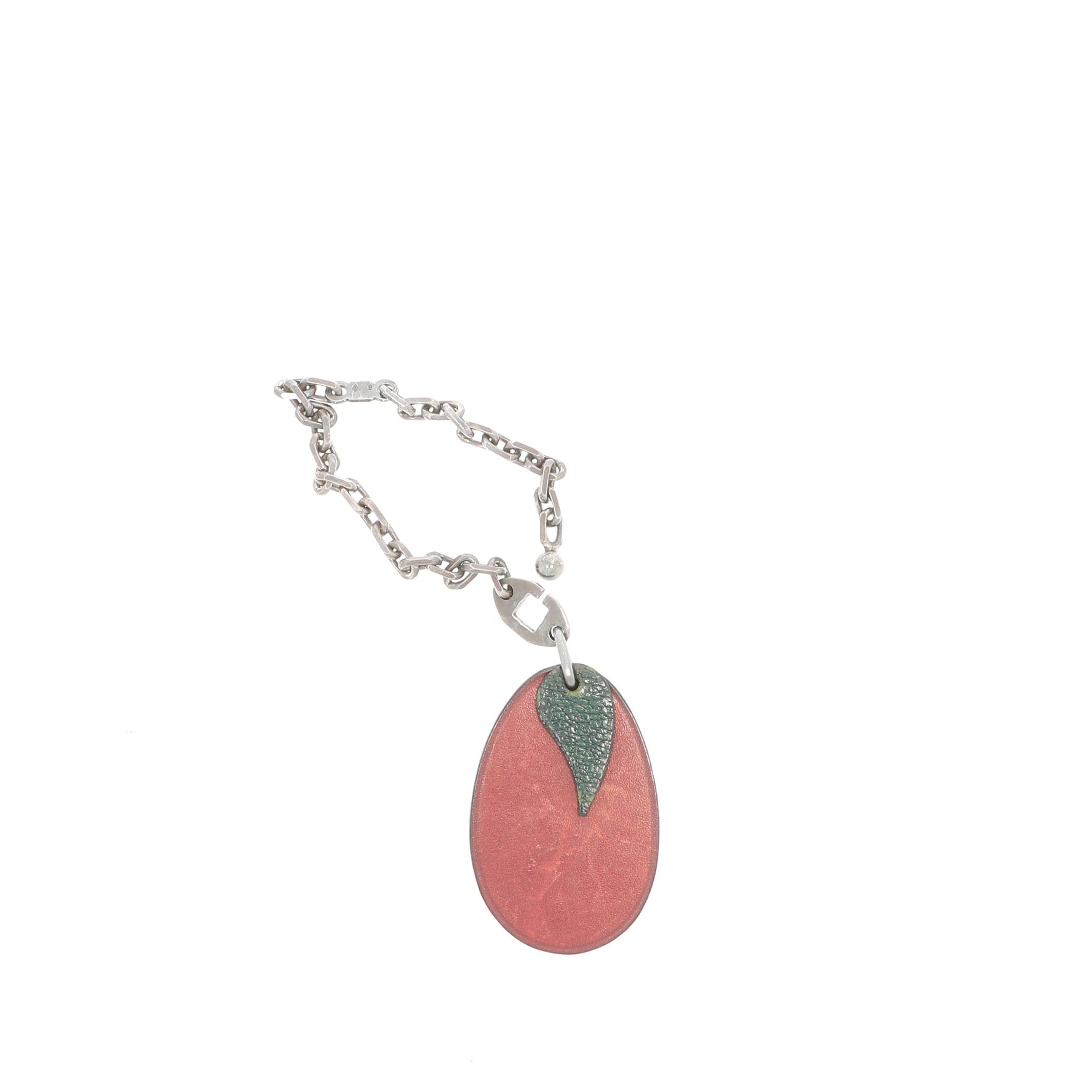 image of Hermes Keychain In Multicolor Leather in Black, Women's