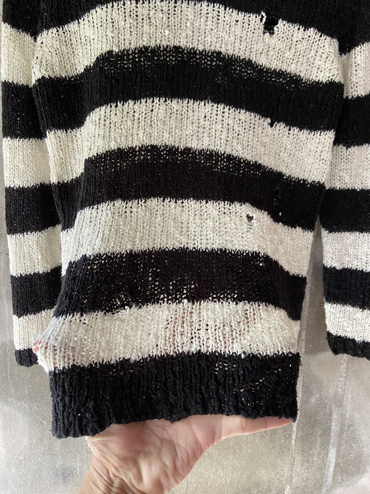 Isamu Katayama Backlash JAPANESE PUNK STRIPED DISTRESSED KNIT Size US S / EU 44-46 / 1 - 12 Thumbnail