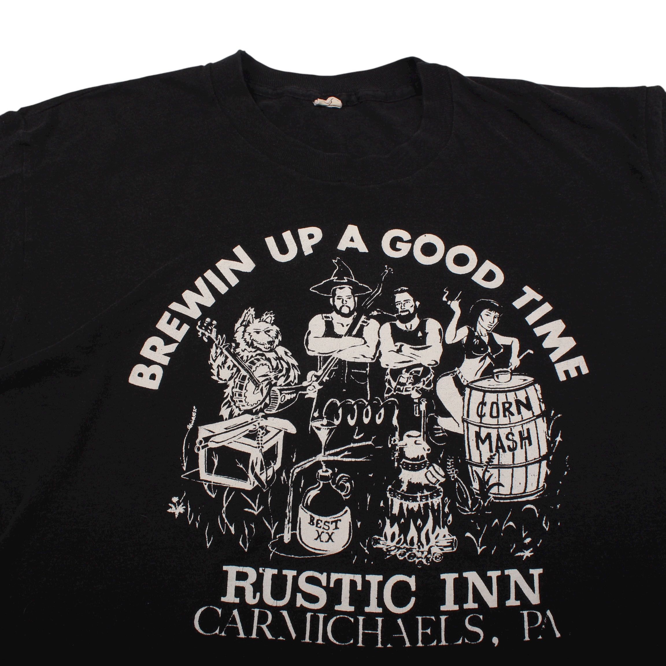 Vintage 80s T Shirt Brewin Up A Good Time Screen Stars USA Size US XL / EU 56 / 4 - 2 Thumbnail