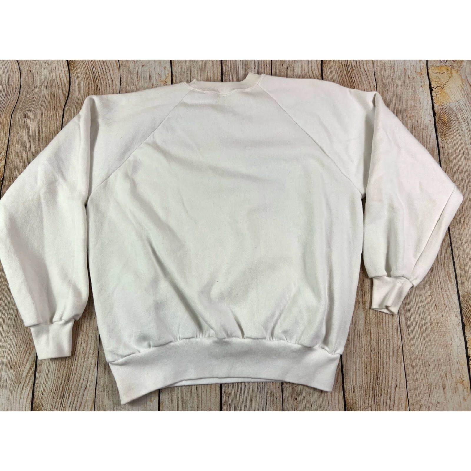 Vintage VINTAGE 80s Hunting Nature Whitetail Deer Pullover Raglan White Sweatshirt XL Mens White Graphic Print Fleece Pullover 80s Theme Size US XL / EU 56 / 4 - 2 Thumbnail
