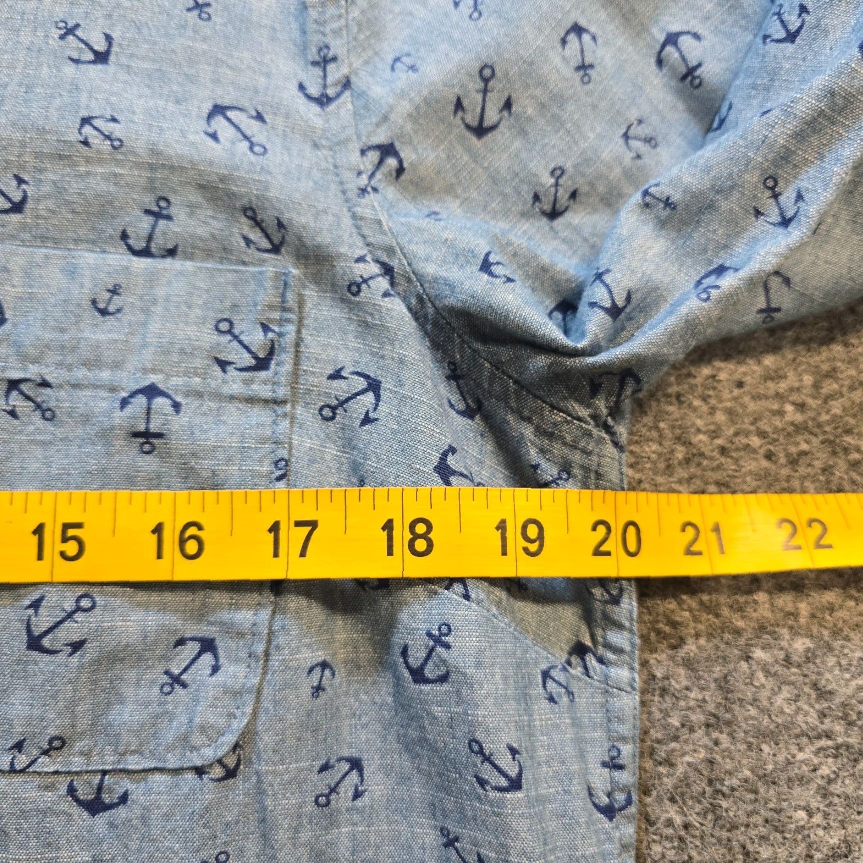 J.Crew J Crew Top Womens Size Medium Blue Denim Anchors Nautical Popover Preppy Casual Size M / US 6-8 / IT 42-44 - 5 Thumbnail