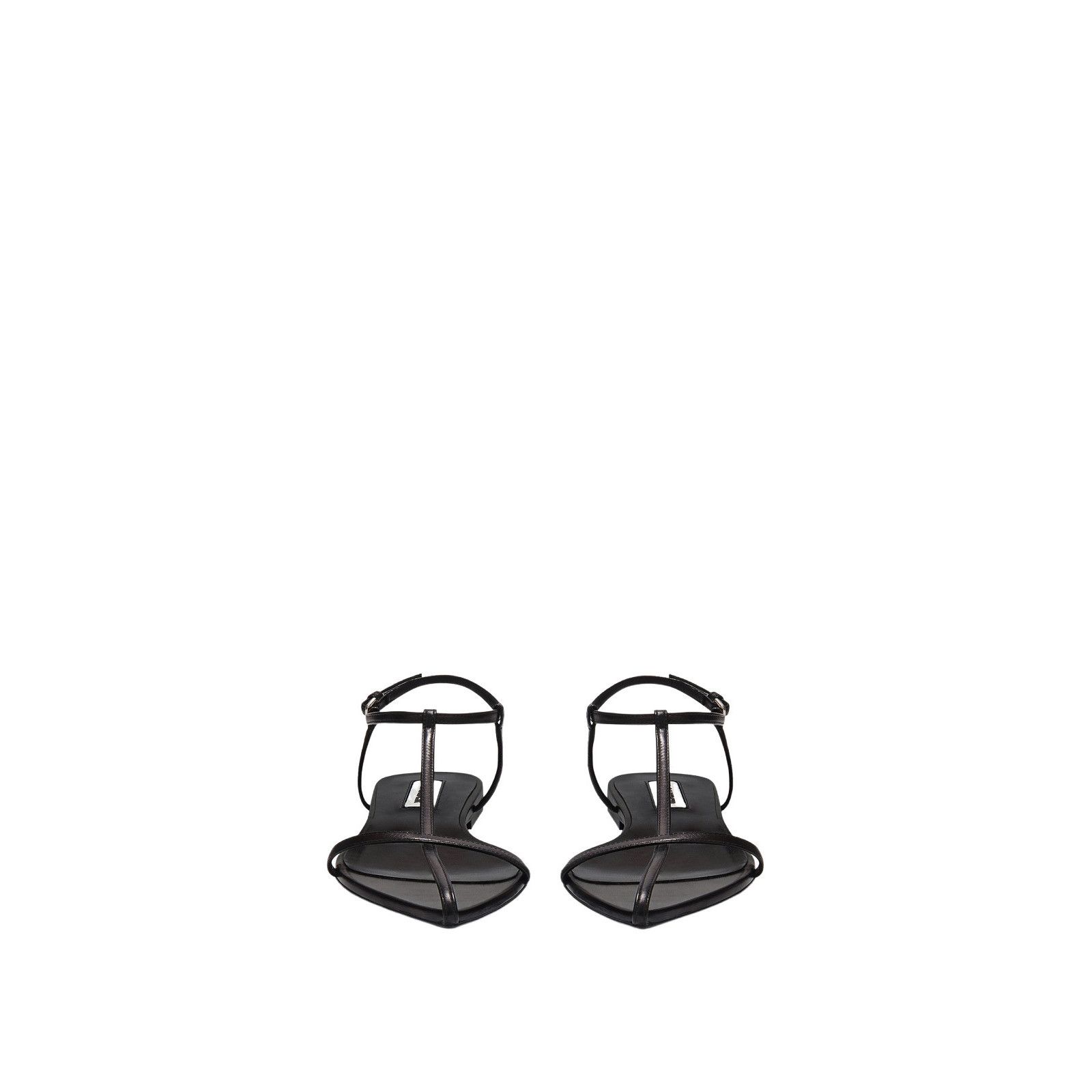 JIL SANDER $790 Black Leather Pointed-Toe Flat Sandals New A