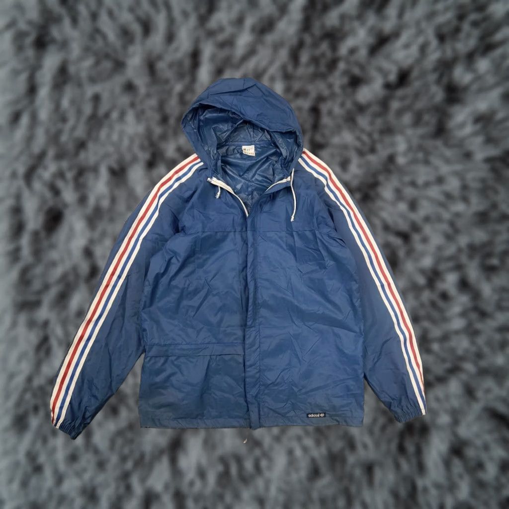 Adidas VINTAGE Adidas Originals windbreaker Blue France Zip Hooded jacket Size US S / EU 44-46 / 1 - 1 Thumbnail