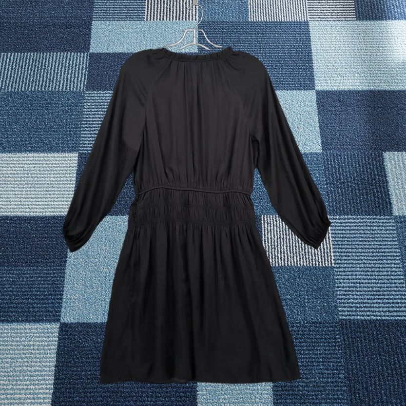 Loft LOFT Dress Womens 6 Black A-Line Smocked Waist Long Sleeve Lightweight Casual Dress Size M / US 6-8 / IT 42-44 - 1 Thumbnail