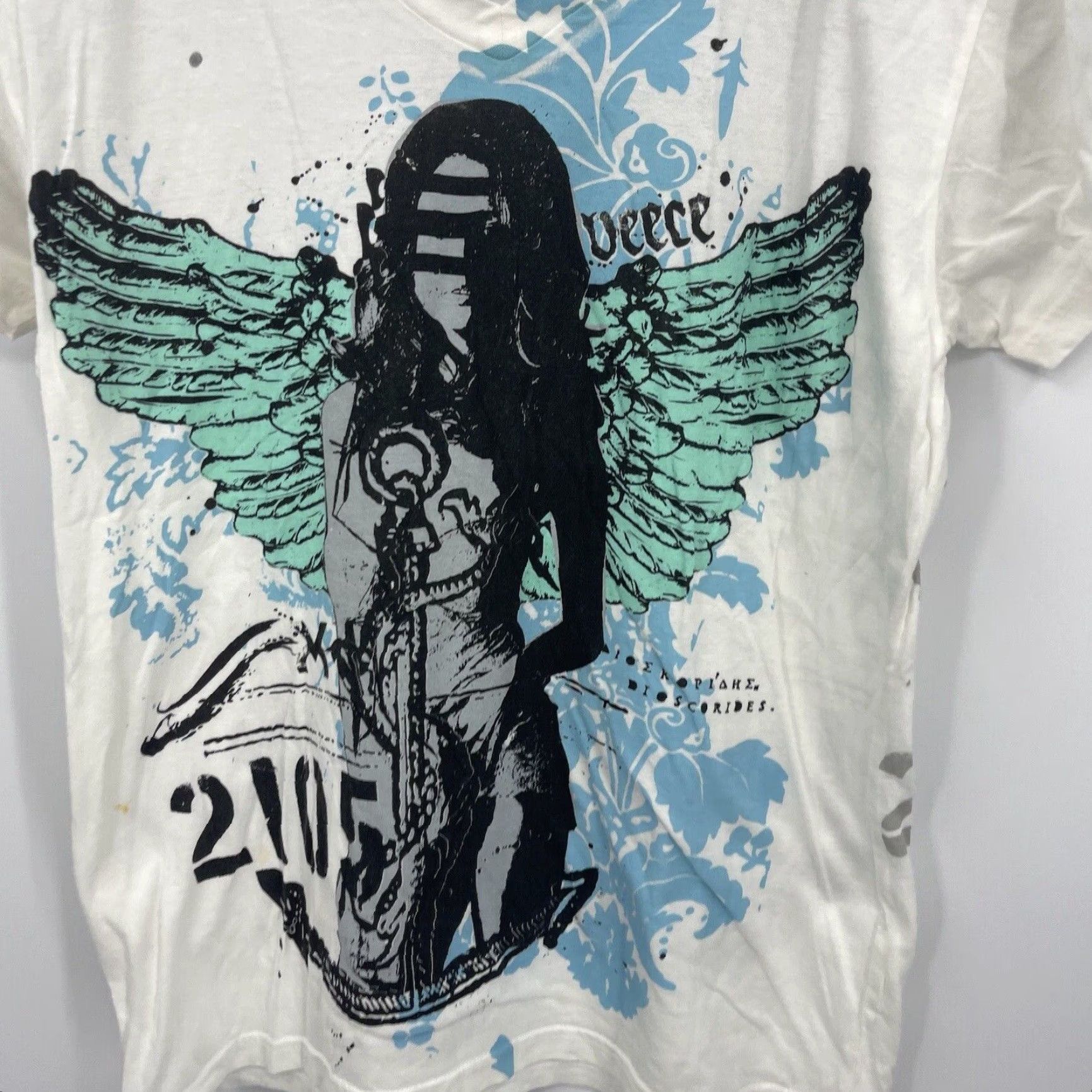 Vintage VINTAGE Veece T-Shirt Mens Small White Graphic Angel Fairy 1980s Cotton Shirt Adult Small Angel Fairy Mens Size US S / EU 44-46 / 1 - 6 Thumbnail
