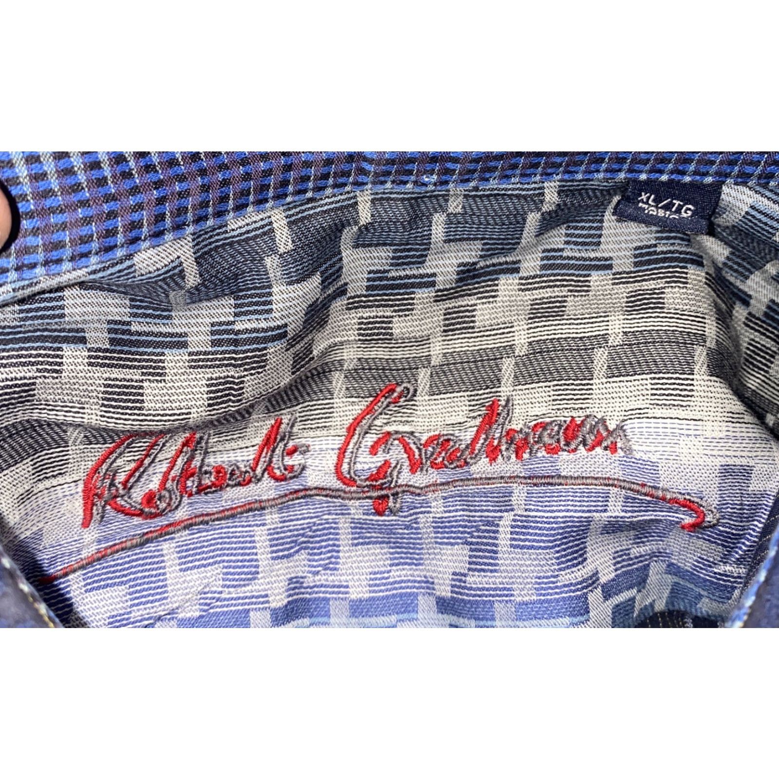 Robert Graham Robert Graham Shirt Mens Blue Striped Long Sleeve Button-Up Size XL Flip Cuff Size US XL / EU 56 / 4 - 7 Thumbnail