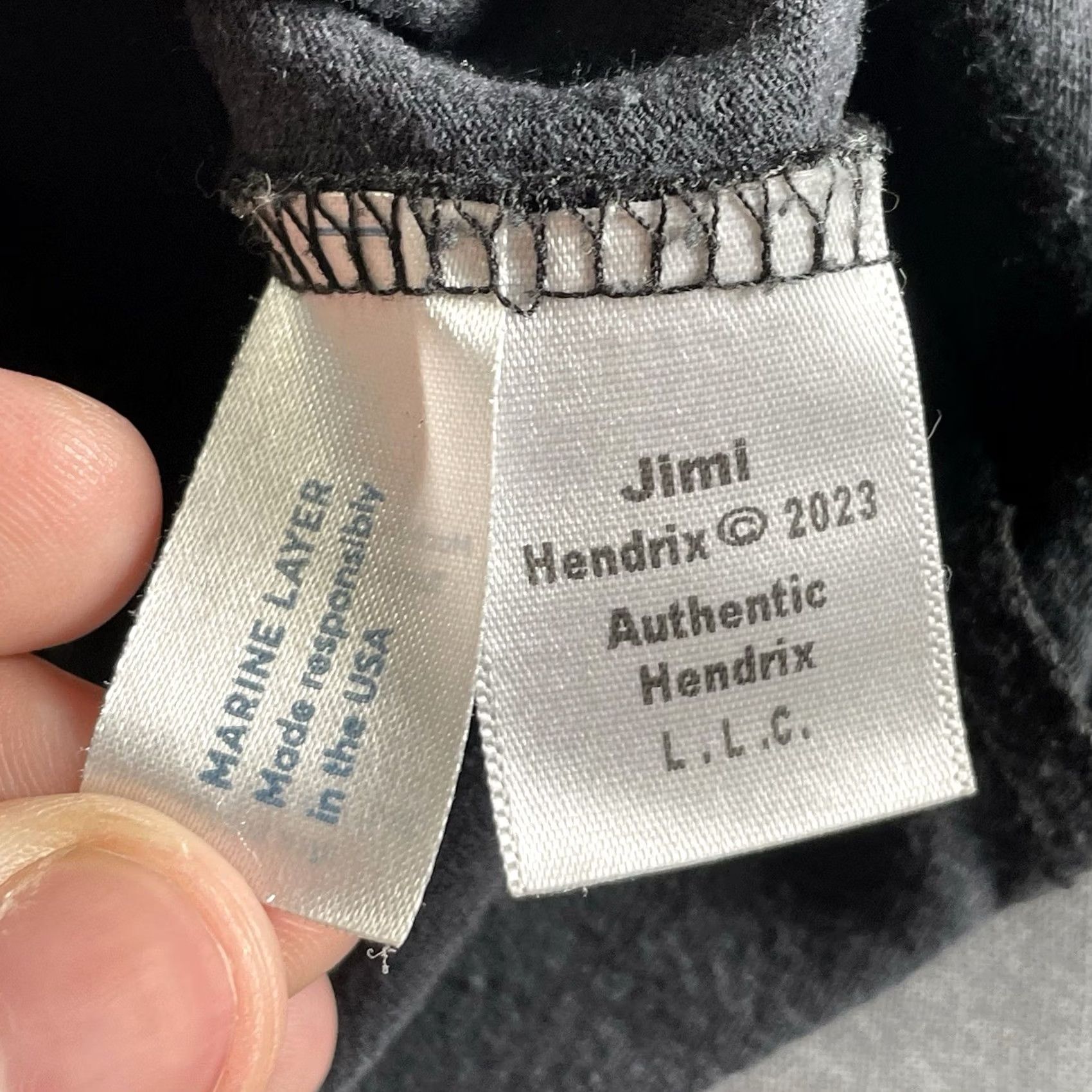 Marine Layer Jimi Hendrix Shirt Mens L Marine Layer Purple Haze Art T-Shirt Short Sleeve Crew Neck Black Cotton Navy? Size US L / EU 52-54 / 3 - 4 Thumbnail