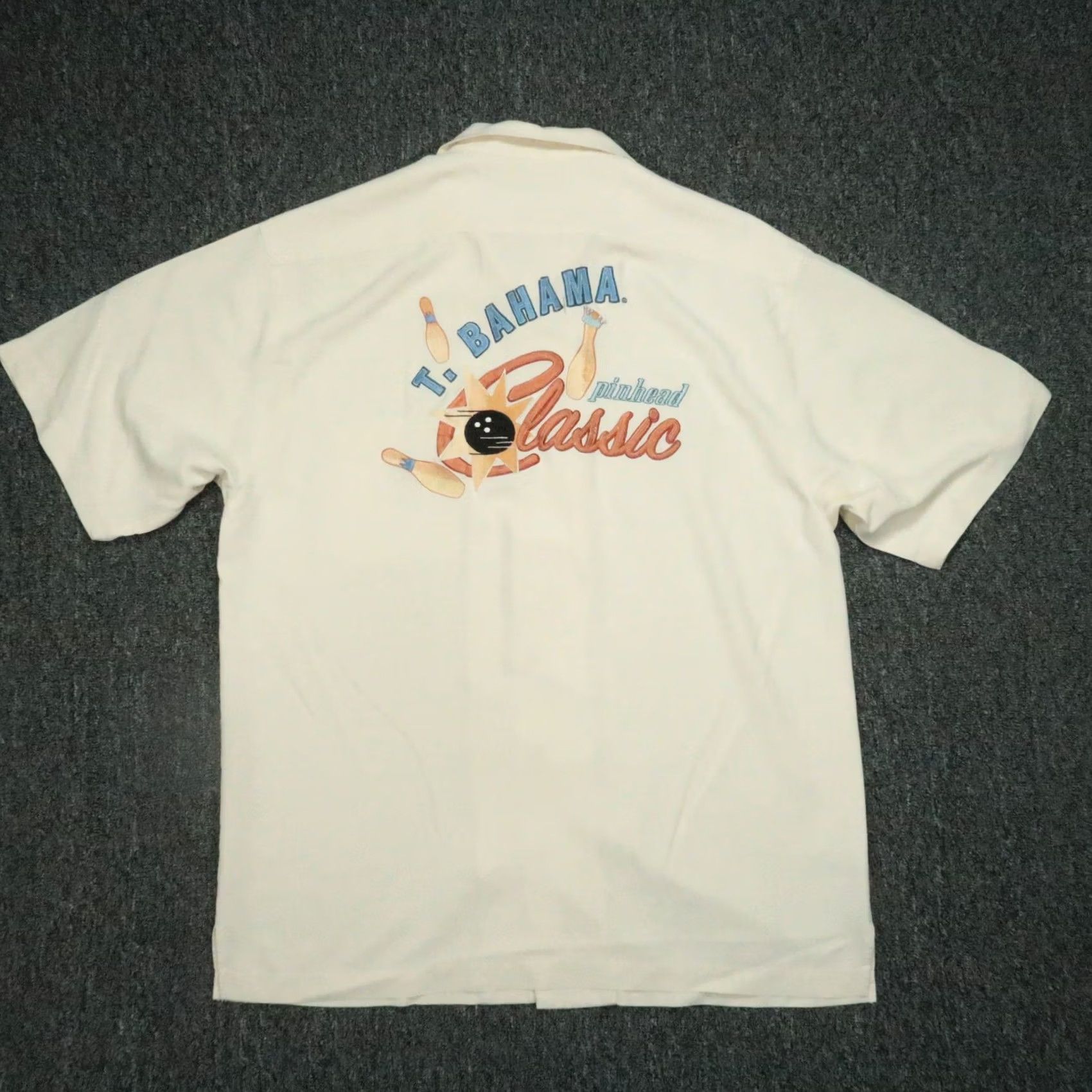 Tommy Bahama VINTAGE Tommy Bahama Shirt Mens Large Ivory Silk Camp Collar Button-Up Short Sleeve Size US L / EU 52-54 / 3 - 2 Thumbnail