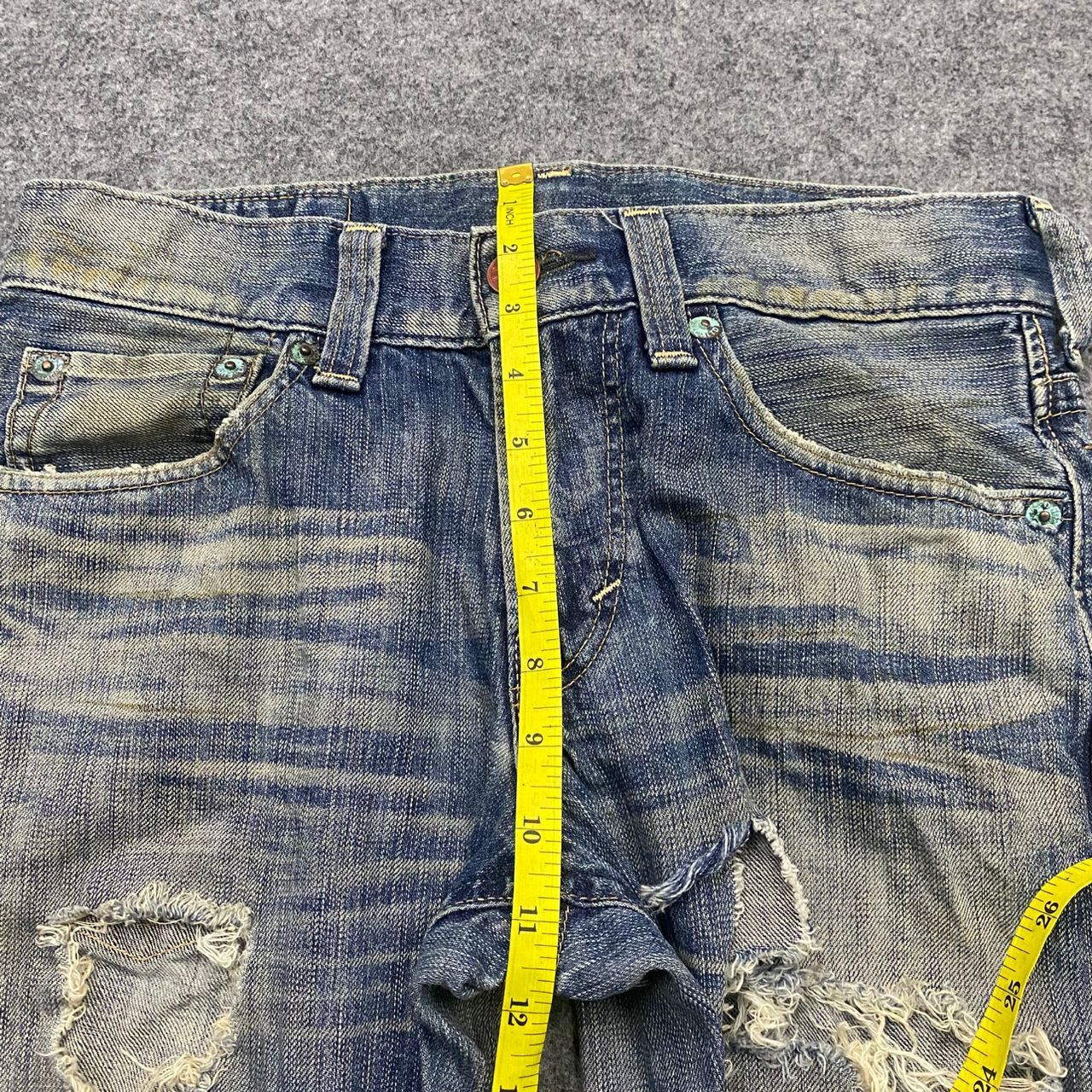 Edwin 💥Best Offer💥Vintage Edwin Blue Trip Distressed Denim Size US 31 - 5 Thumbnail
