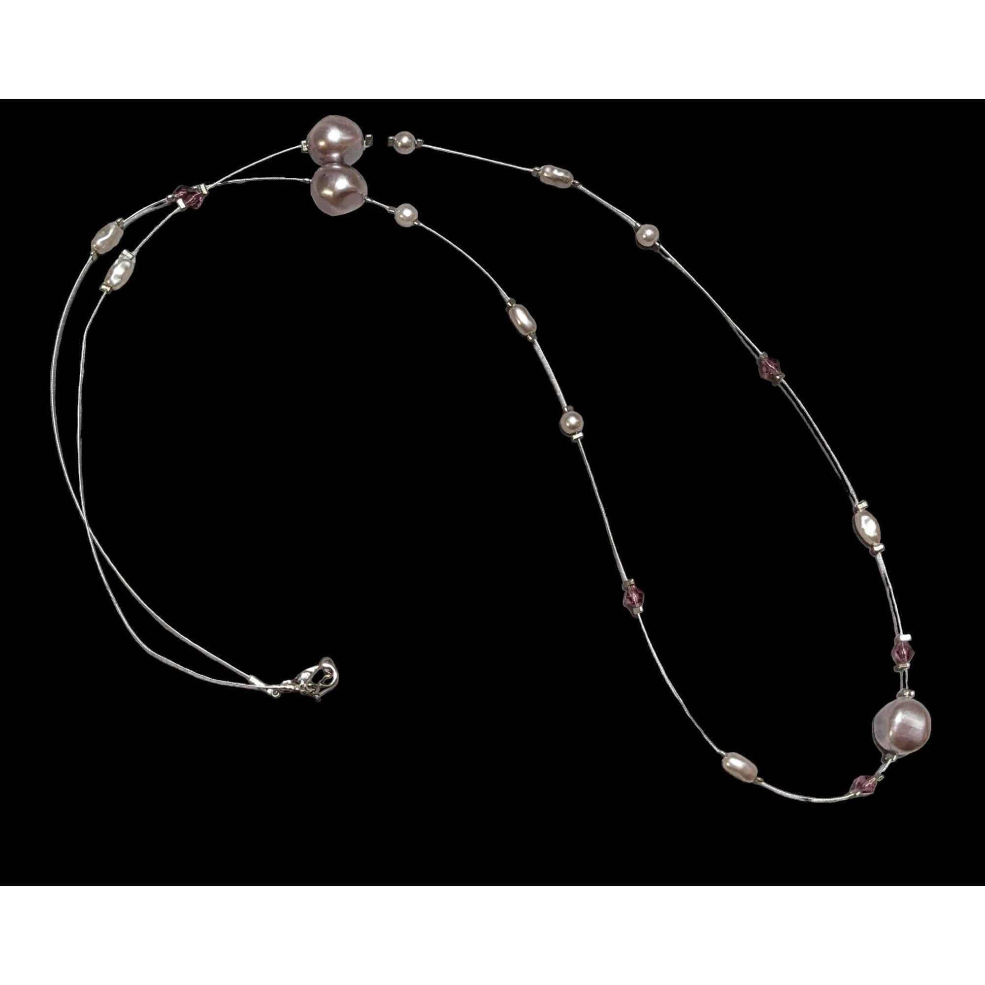 Other Floating Faux Pearl Glass Gemmed Necklace Size ONE SIZE - 1 Thumbnail