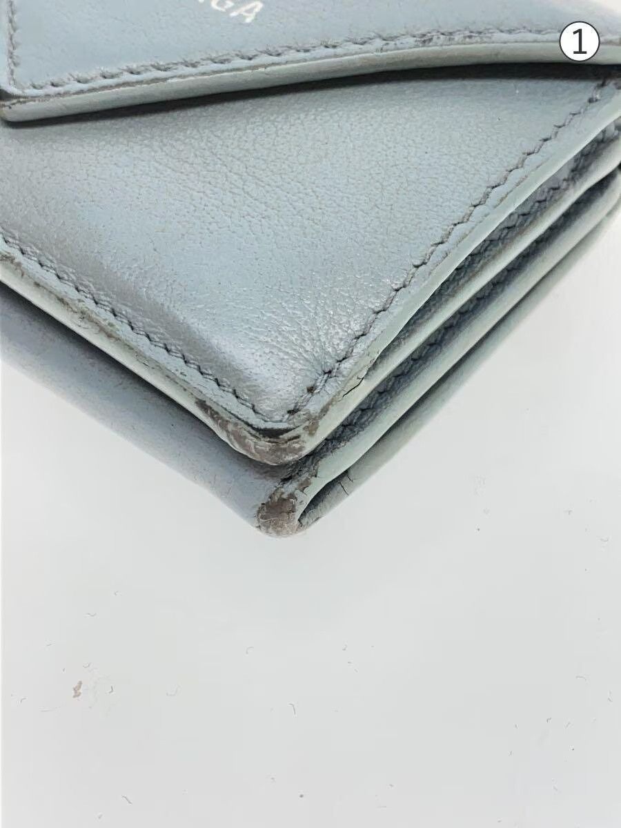 Balenciaga Balenciaga Leather Tri-Fold Wallet Blue Size ONE SIZE - 7 Thumbnail