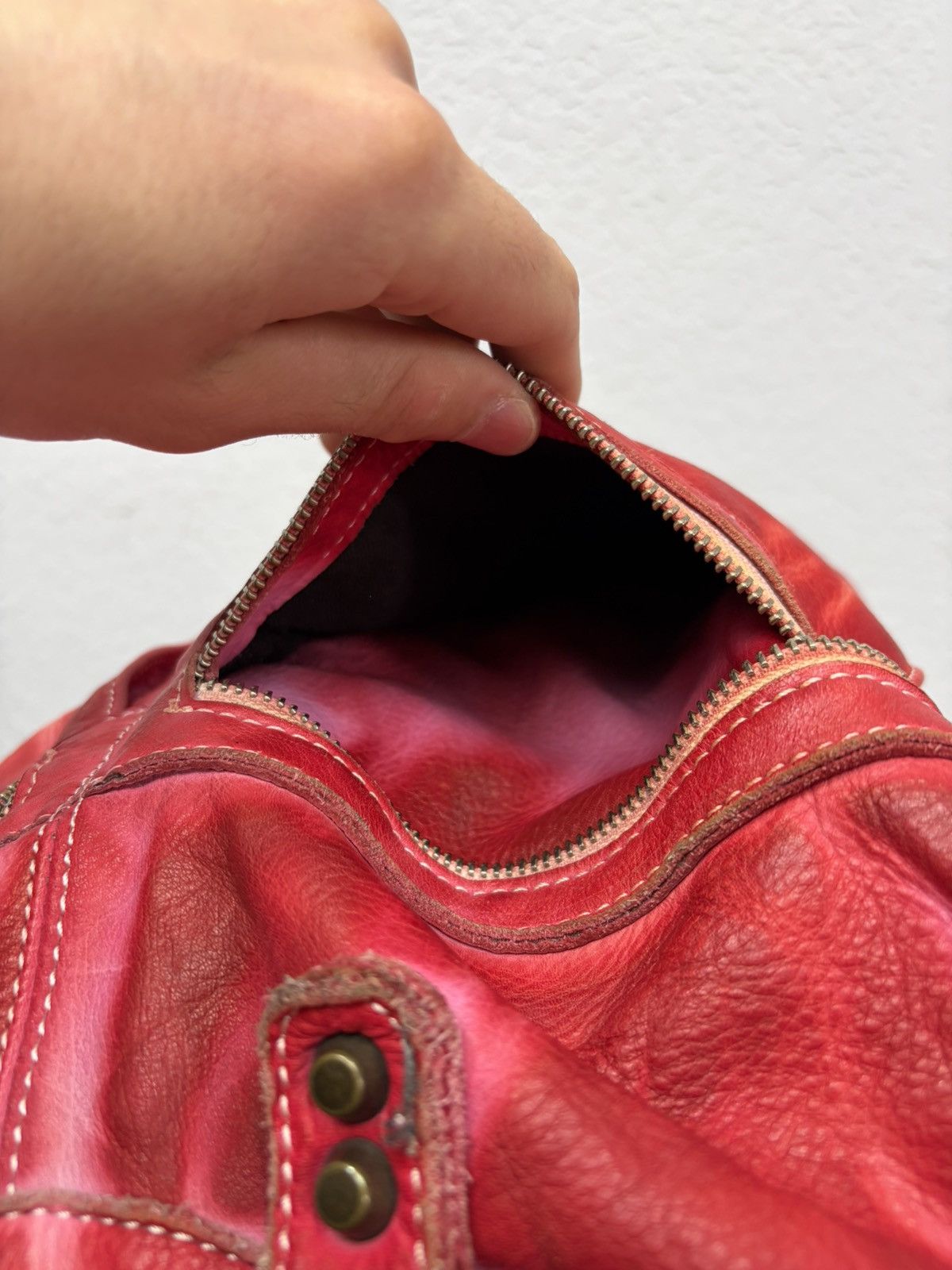 KMRii Balenciaga City Style Red Distressed Leather Bag Y2K Archive Size ONE SIZE - 24 Thumbnail