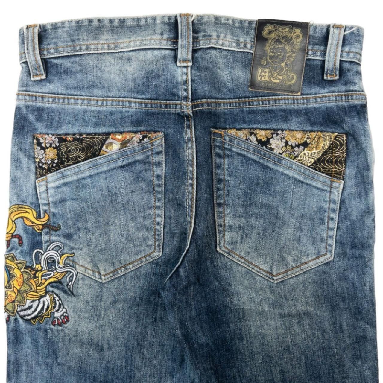 Vintage Jizo Bosatsu Embroidered Japanese Denim Jeans W29