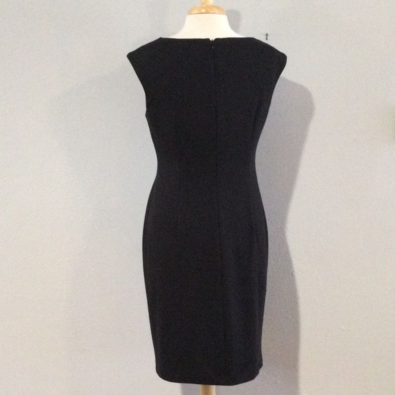 Calvin Klein Calvin Klein Black & Blue Sleeveless Zipper Pencil Dress 8 Size M / US 6-8 / IT 42-44 - 7 Thumbnail
