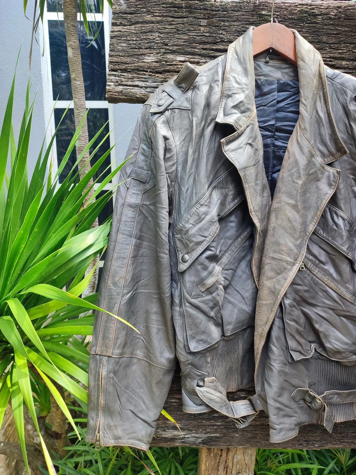 Leather Vintage Olivier Massuger Distressed Lambskin Leather Jacket Size US M / EU 48-50 / 2 - 3 Thumbnail