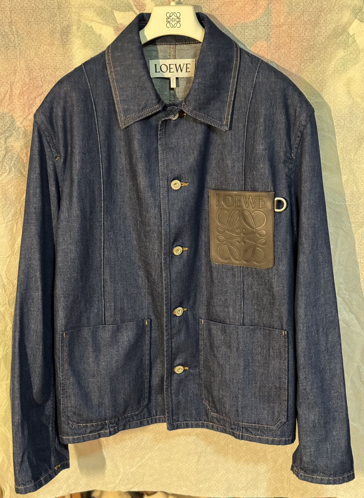 image of Loewe Workwear Jacket In Denim in Blue, Men's (Size Small)