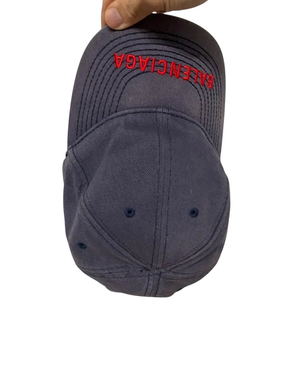 Balenciaga Balenciaga 18FW Faded Ballcap / Hat / Navy Size ONE SIZE - 2 Thumbnail