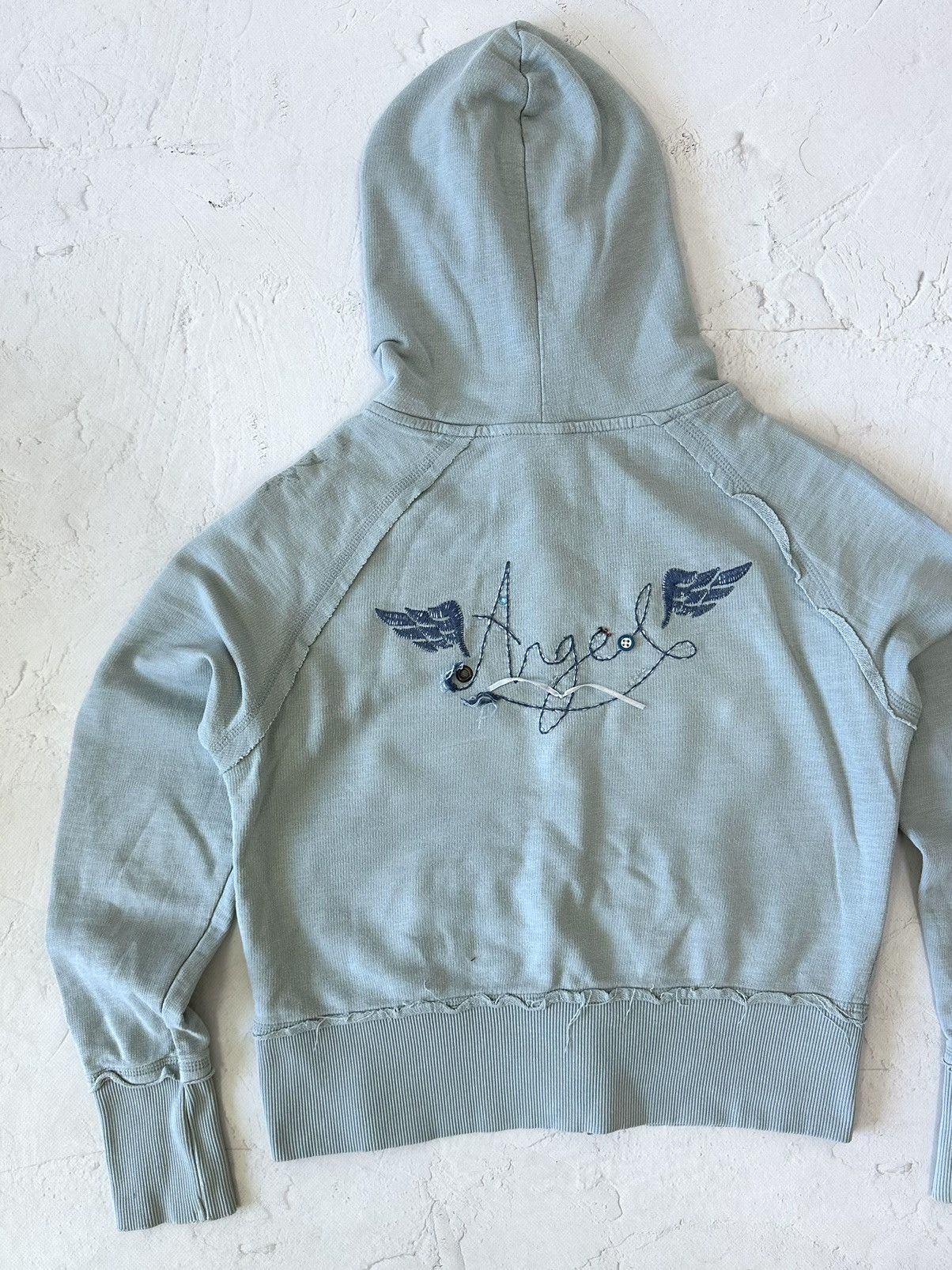 Beauty Beast × If Six Was Nine × Vintage Vintage Angel Distressed Crop Hoodie Size S / US 4 / IT 40 - 8 Thumbnail