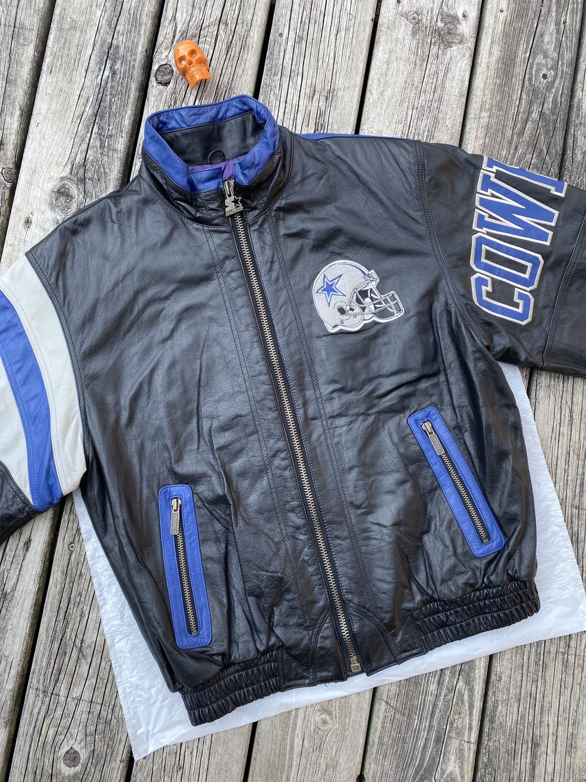 Starter × Vintage 90s Starter Dallas Cowboys leather jacket sz L Size US L / EU 52-54 / 3 - 4 Thumbnail